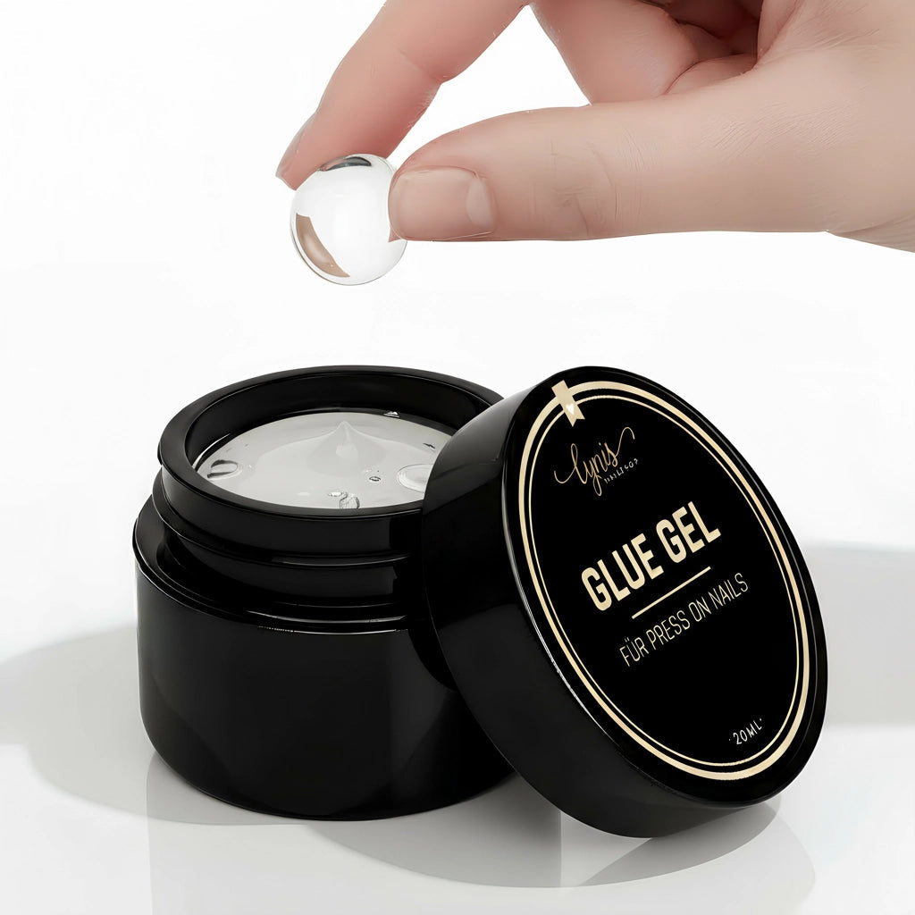 Glue Gel · für Press On Tips 20 ml, aufdrück Nägel, Click it Tips, coffin, durchsichtig, Glue Gel, gluegel, gluegelset, Gum Gel, klar, klebegel, knete, knetgel, Popel Gel, popelgel, press on gel, press on nails, press on nägel für Nägel im Nageldesign & Nagelstudios
