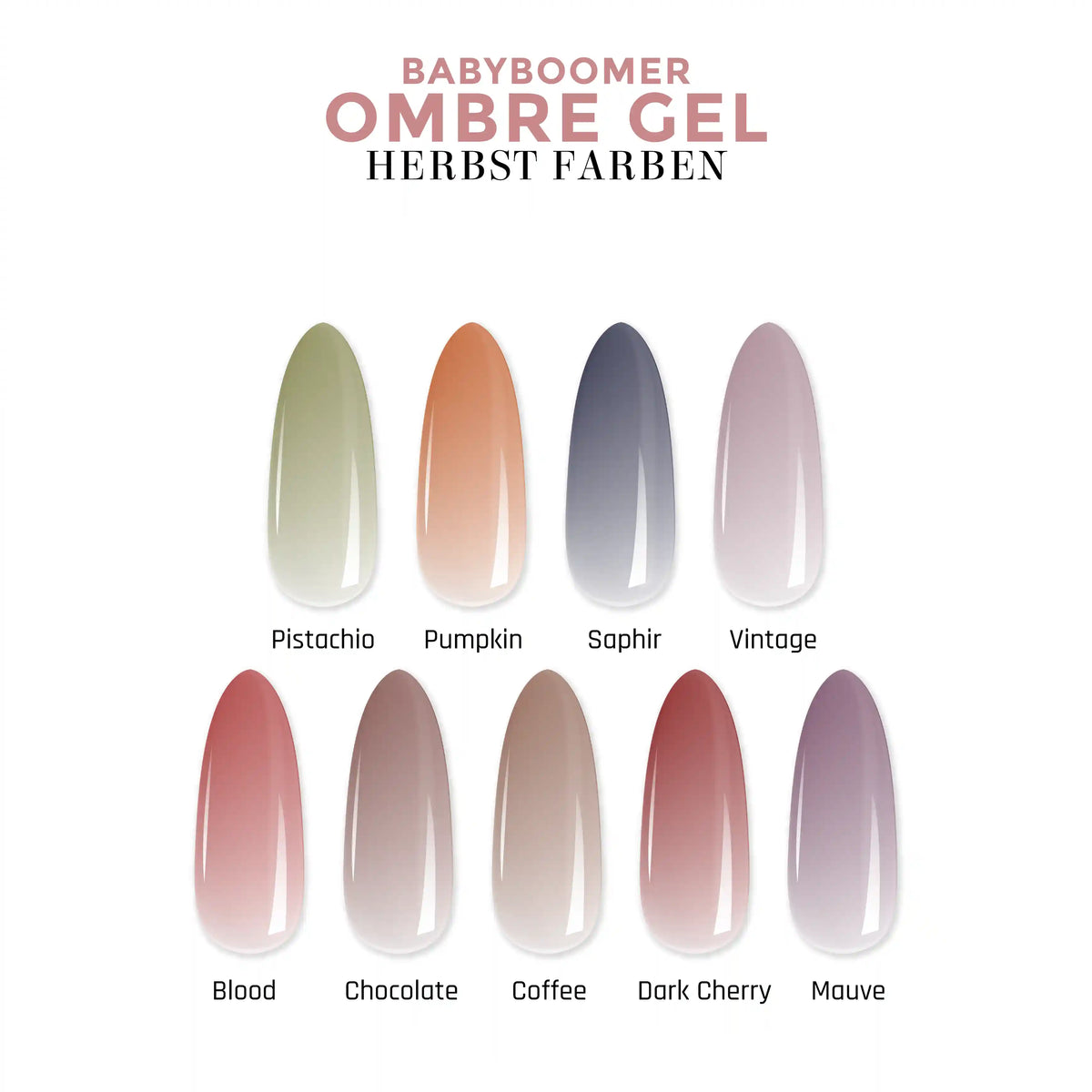 Ombre Babyboomer Gel · Herbstfarben