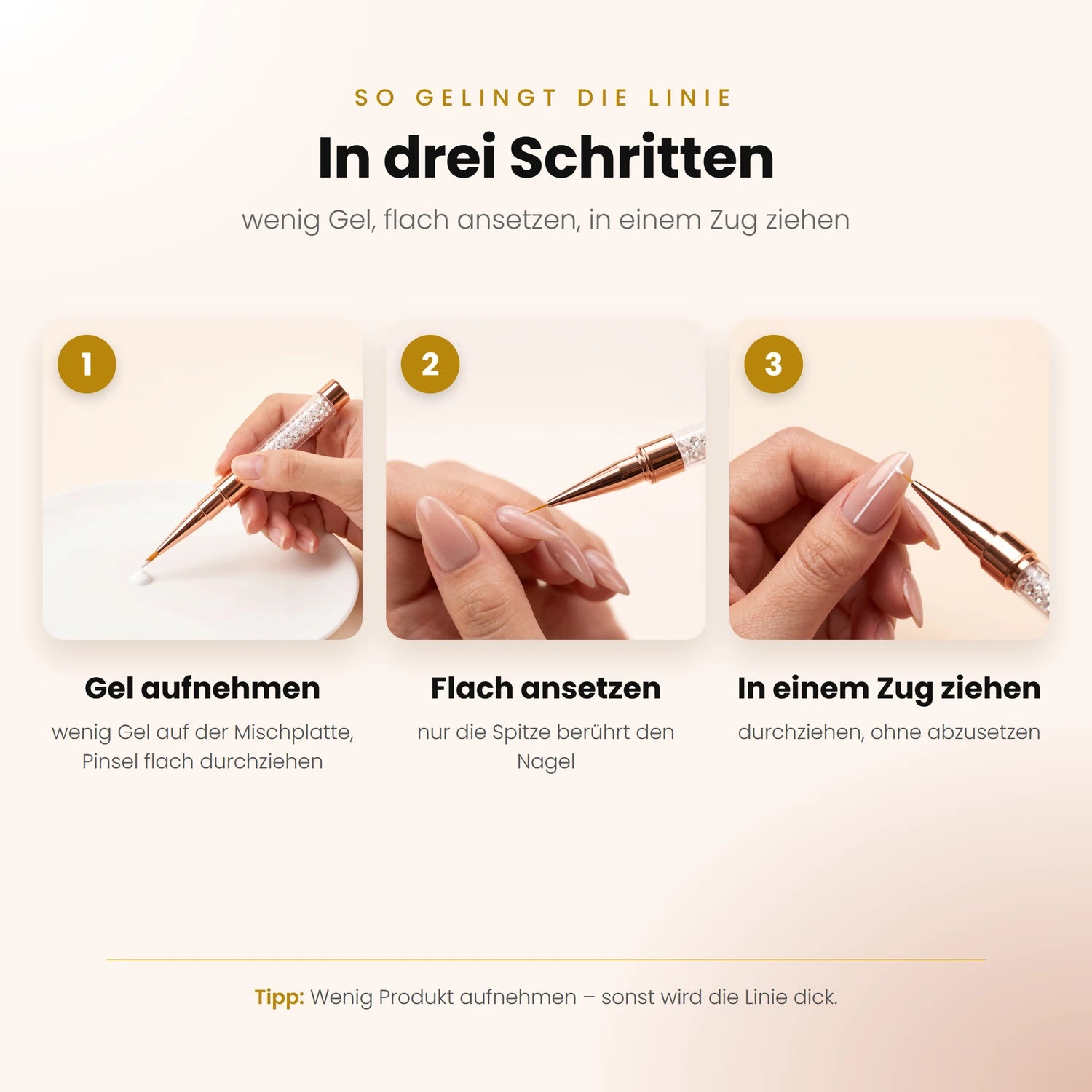 Finelinerpinsel Crystal, dünner pinsel, feiner pinsel, hidden, Pinsel um linien zu malen für Nägel im Nageldesign & Nagelstudios