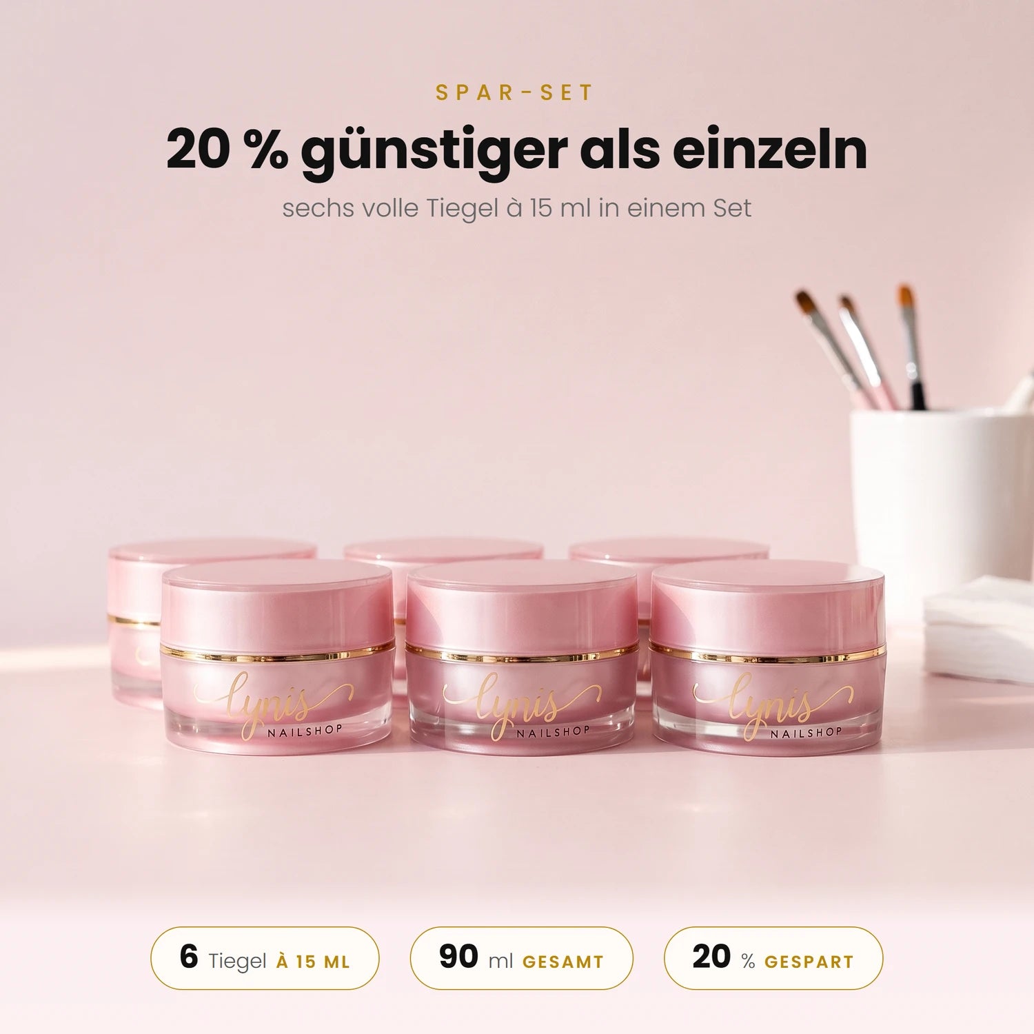 No File Gel Set · 6x 15ml,  für Nägel im Nageldesign & Nagelstudios