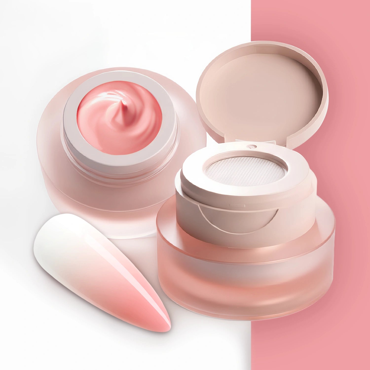 Ombre Babyboomer Gel · Pastell Babygirl 2g, Aura-Effekt, Babyboomer Gel, Farbverlauf, Ombre Gel, Ombre Verlauf, Verlauf für Nägel im Nageldesign & Nagelstudios