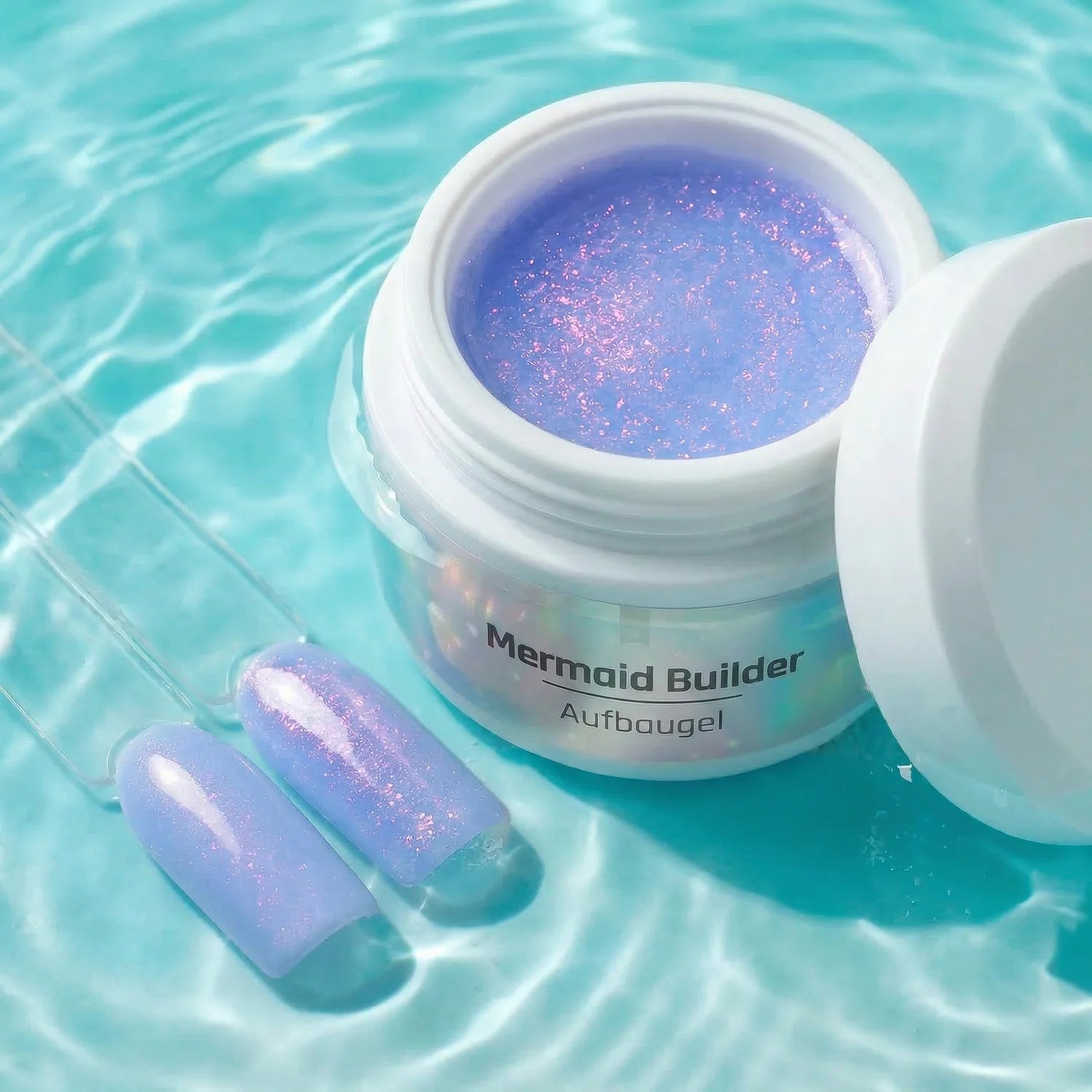 Mermaid Builder Gel · Blue 15ml, Aufbaugel, bunt, irisierend, schimmer für Nägel im Nageldesign & Nagelstudios