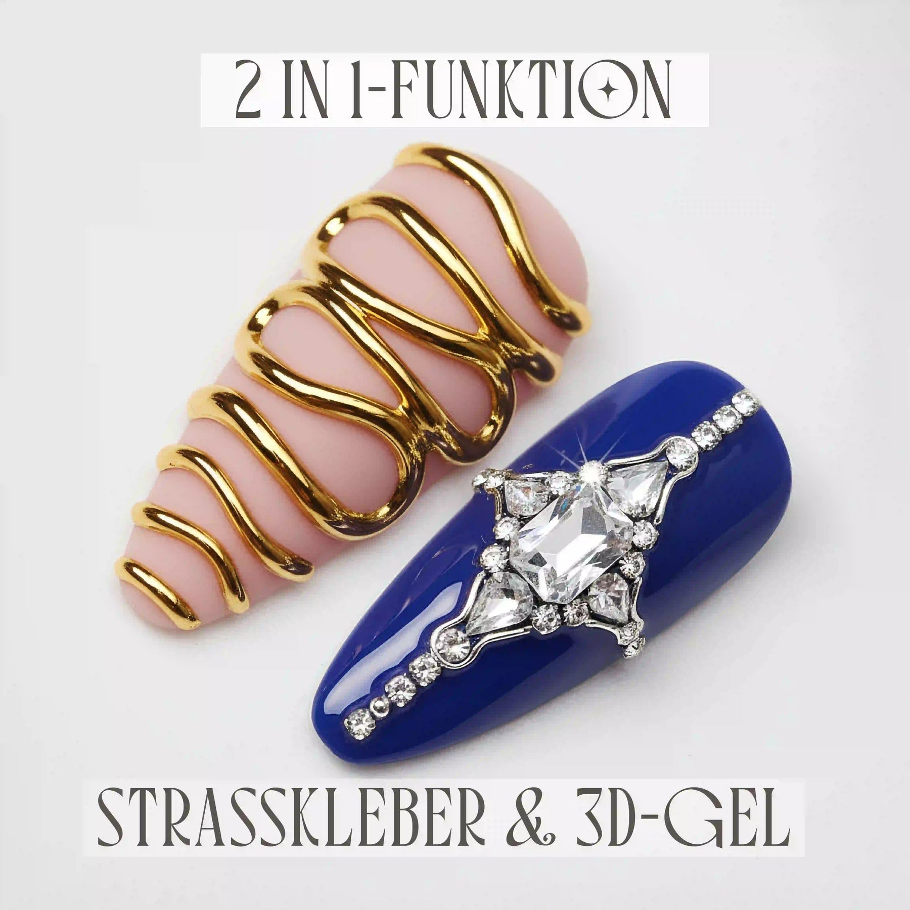 Rhinestone Glue 30ml, 3D Design Gel, 3D Nail Art Gel, Charm Kleber, Glitzerstein Kleber, Rhinestone Kleber, Steinchen Kleber für Nägel im Nageldesign & Nagelstudios