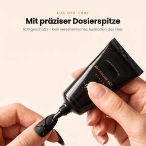 3D Chrome Gel aus der Tube mit feiner Dosierspitze – dosieren statt löffeln, Rest bleibt verschlossen