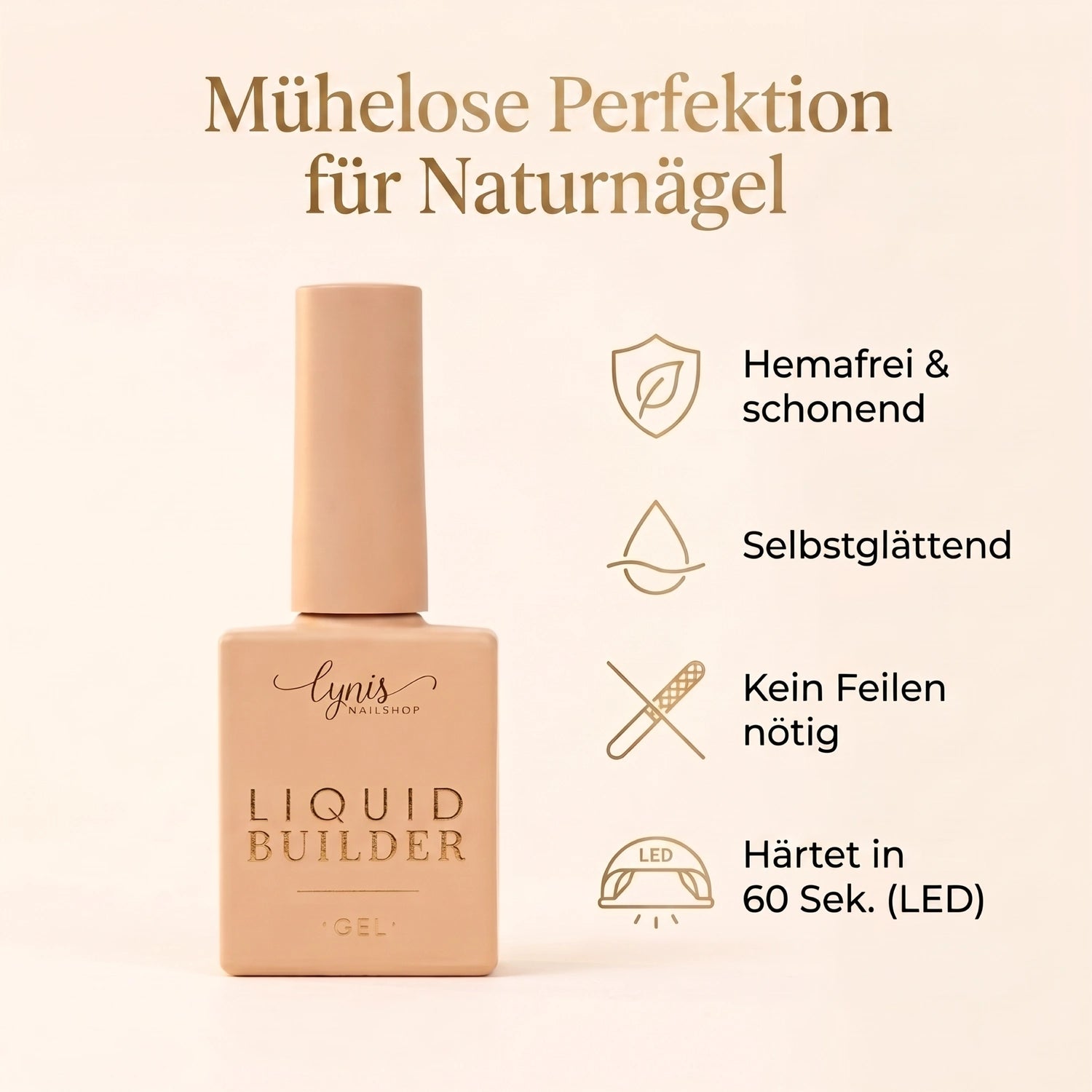 Liquid Builder · Soft Nature 10ml, Aufbaugel in der Flasche, Builder in the bottle, Gel in der Flasche für Nägel im Nageldesign & Nagelstudios