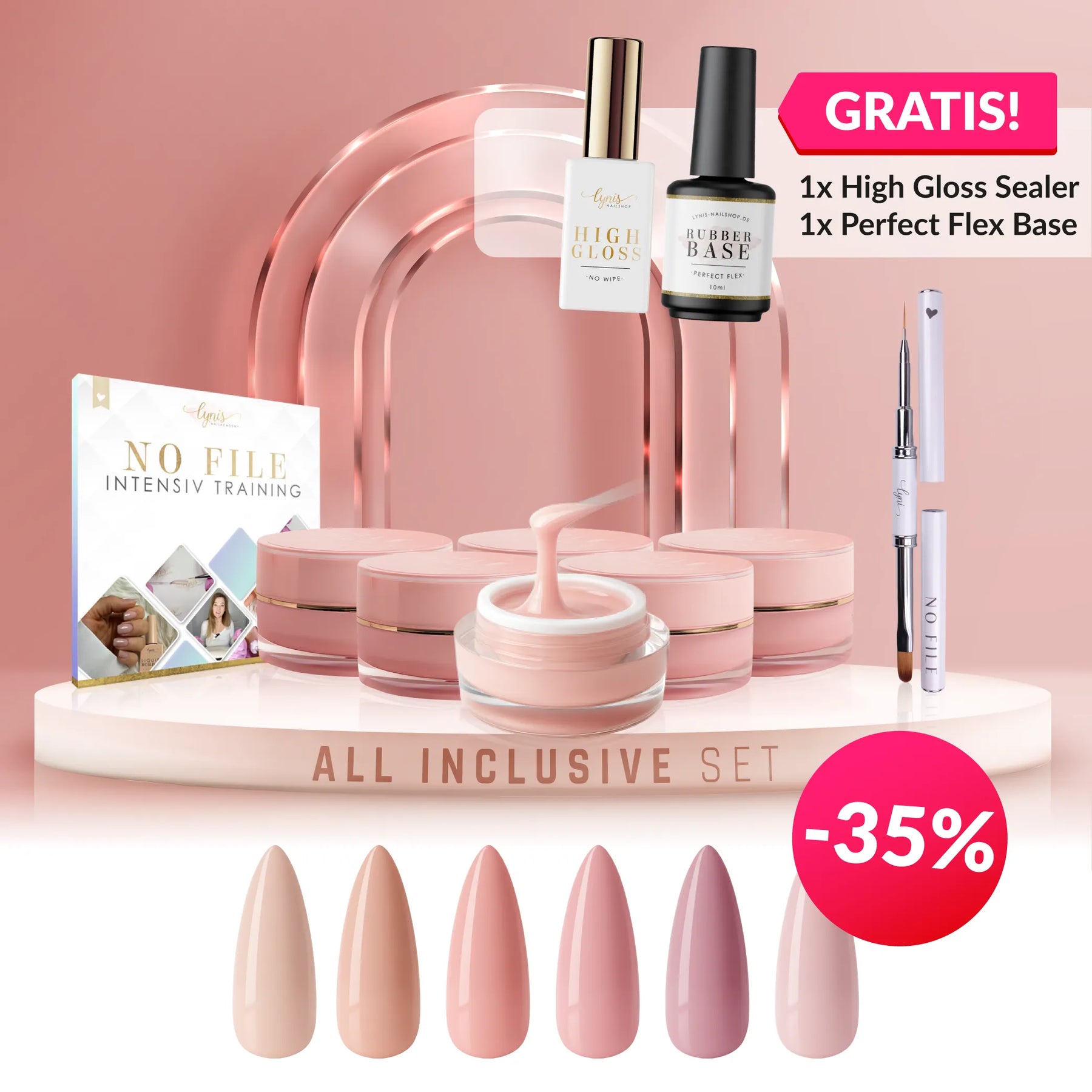 No File Gel Bestseller Starter-Set · Nägel ohne zu Feilen, no file, nofile, remove-atc für Nägel im Nageldesign & Nagelstudios