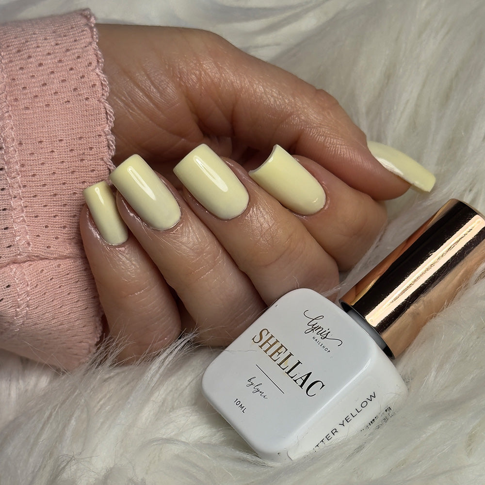Shellac · Butter Yellow 10ml, gel polish, nail polish, uv lack für Nägel im Nageldesign & Nagelstudios