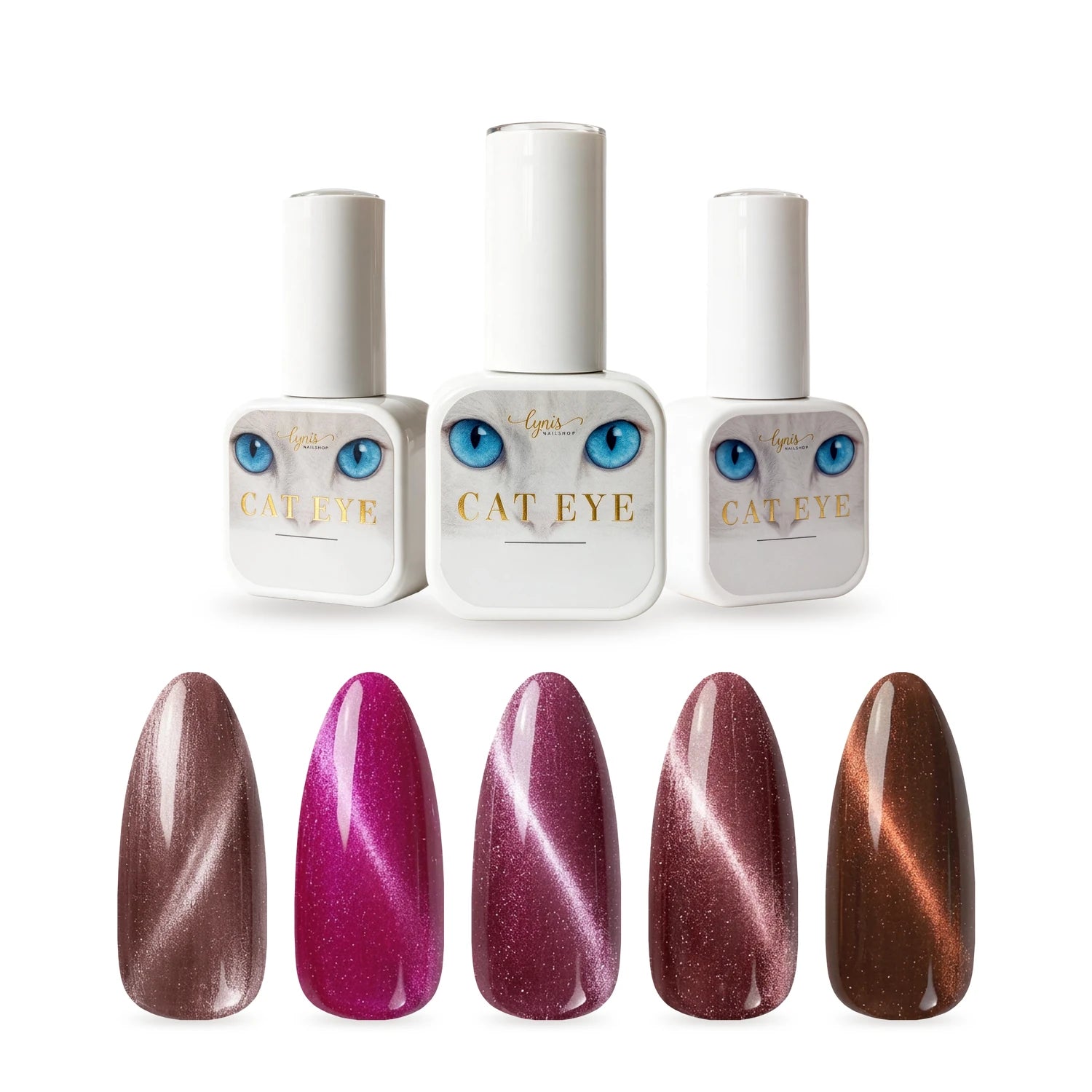 Shellac · Berry Cat Eye Set, Effekt Lack, gel polish, Gellack, hidden, Magnet Lack, nail polish, uv lack für Nägel im Nageldesign & Nagelstudios