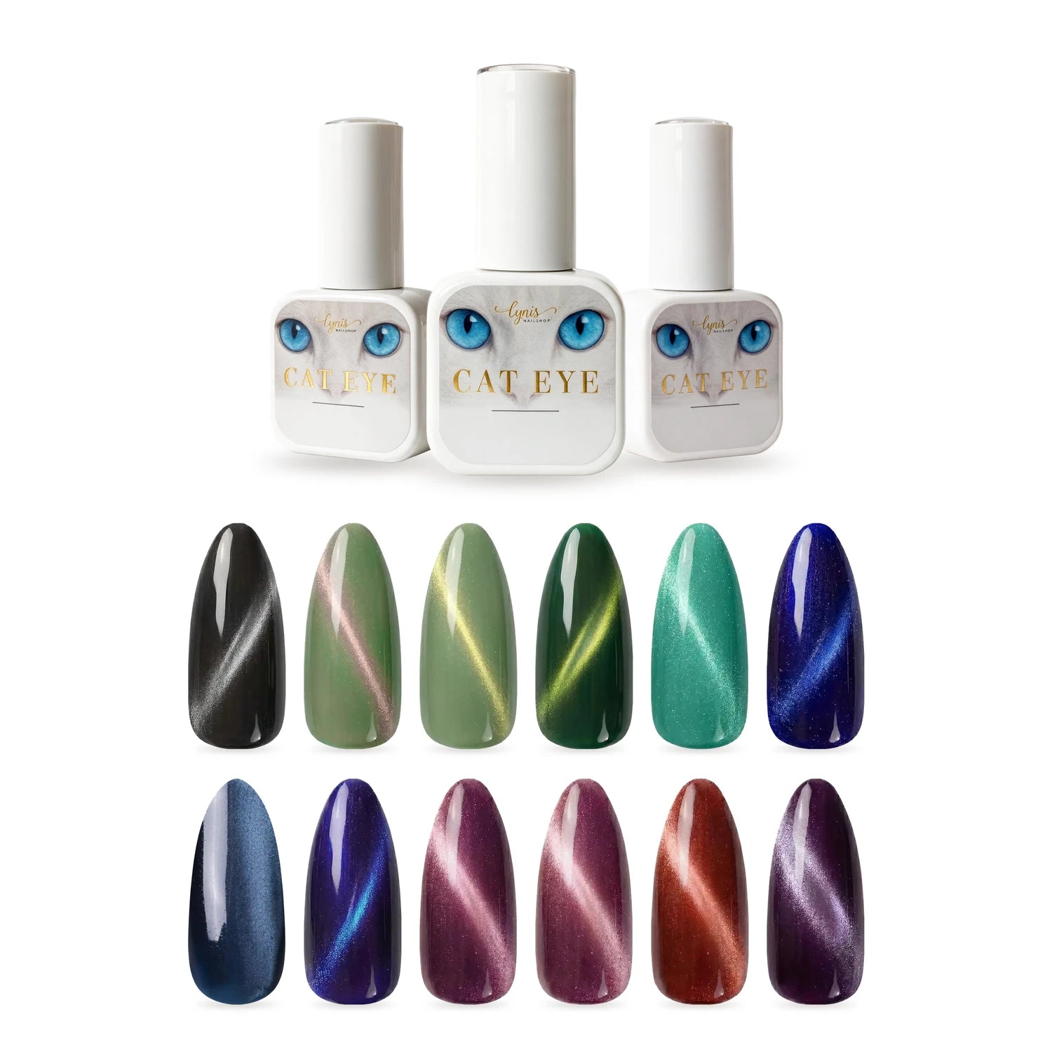 Crystal Cat Eye Set, Effekt Lack, gel polish, Gellack, Magnet Lack, nail polish, uv lack für Nägel im Nageldesign & Nagelstudios