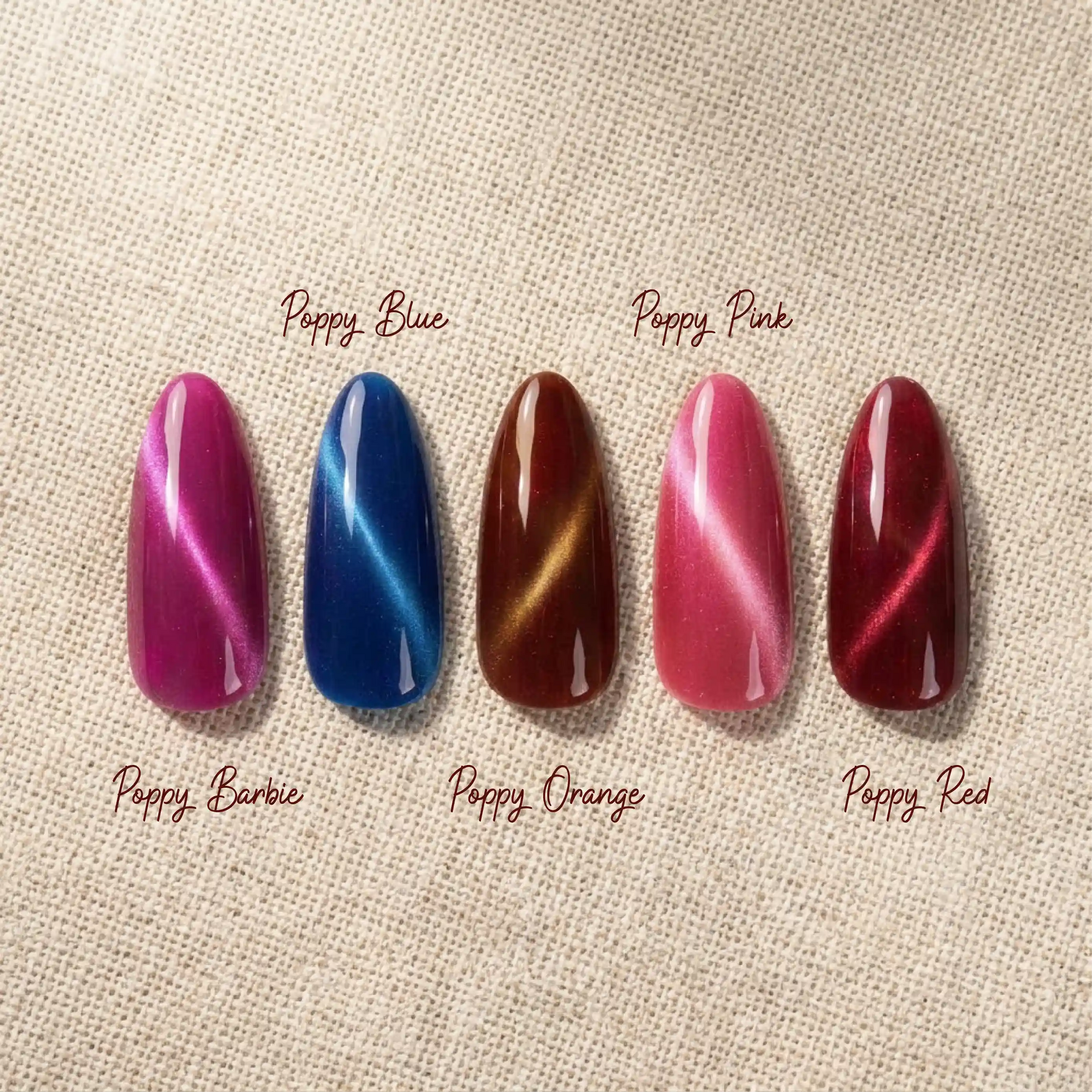 Shellac · Poppy Cat Eye Set 10ml, Effekt Lack, gel polish, Gellack, hidden, Magnet Lack, nail polish, uv lack für Nägel im Nageldesign & Nagelstudios