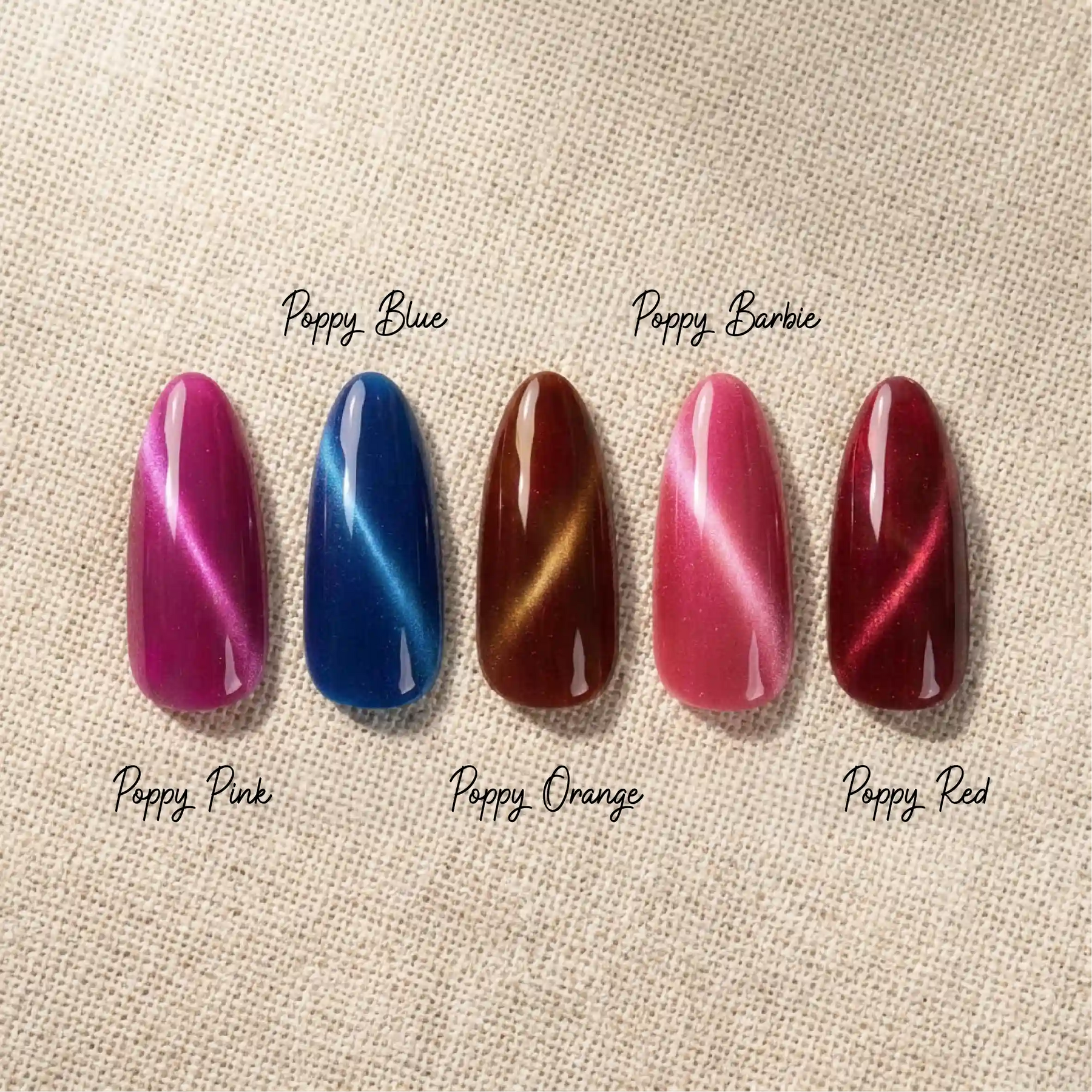 Shellac · Poppy Cat Eye Set 10ml, Effekt Lack, gel polish, Gellack, Magnet Lack, nail polish, uv lack für Nägel im Nageldesign & Nagelstudios