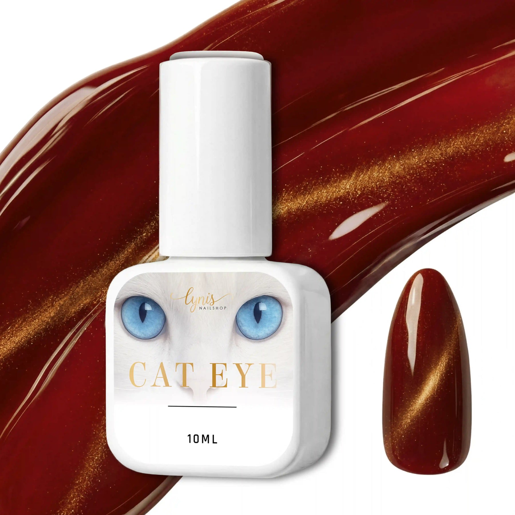Shellac · Poppy Cat Eye Orange 10ml, Effekt Lack, gel polish, Gellack, hidden, Magnet Lack, nail polish, uv lack für Nägel im Nageldesign & Nagelstudios