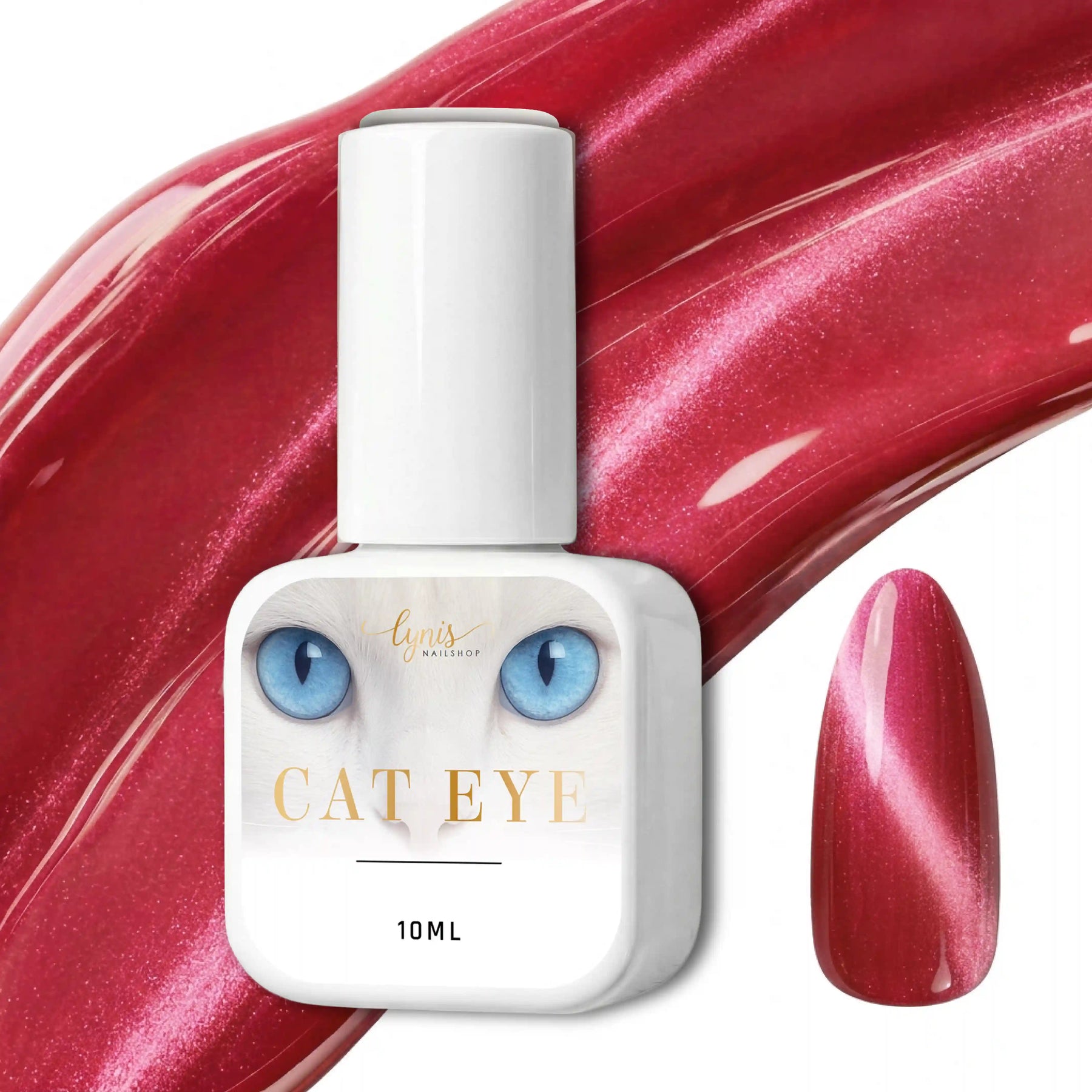 Shellac · Poppy Cat Eye Barbie 10ml, Effekt Lack, gel polish, Gellack, Magnet Lack, nail polish, uv lack für Nägel im Nageldesign & Nagelstudios