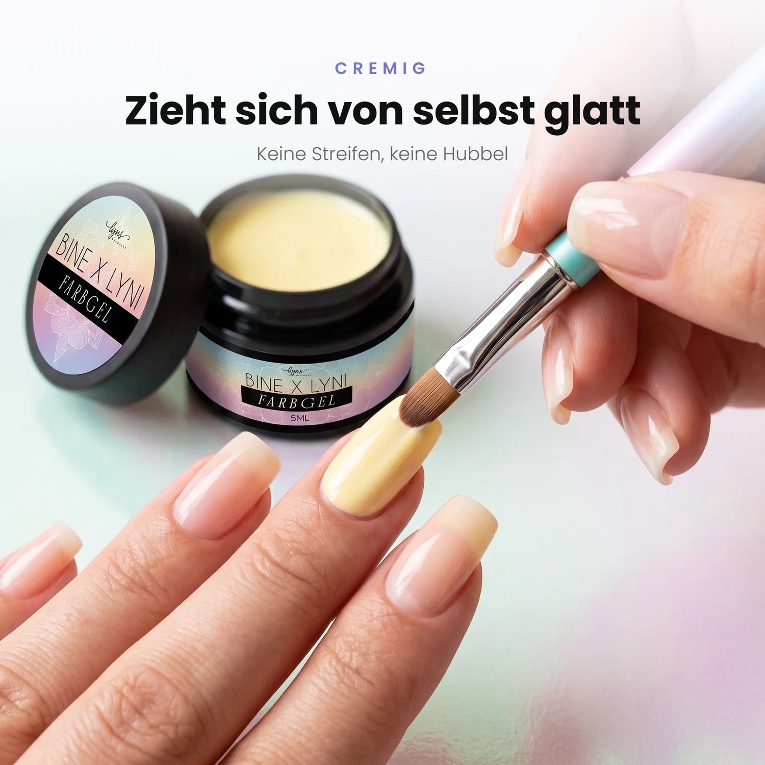 Farbgel Calm Blue · Bine X Lyni · 5ml, bine, bine farbgel, colorgel, hidden, how2design für Nägel im Nageldesign & Nagelstudios