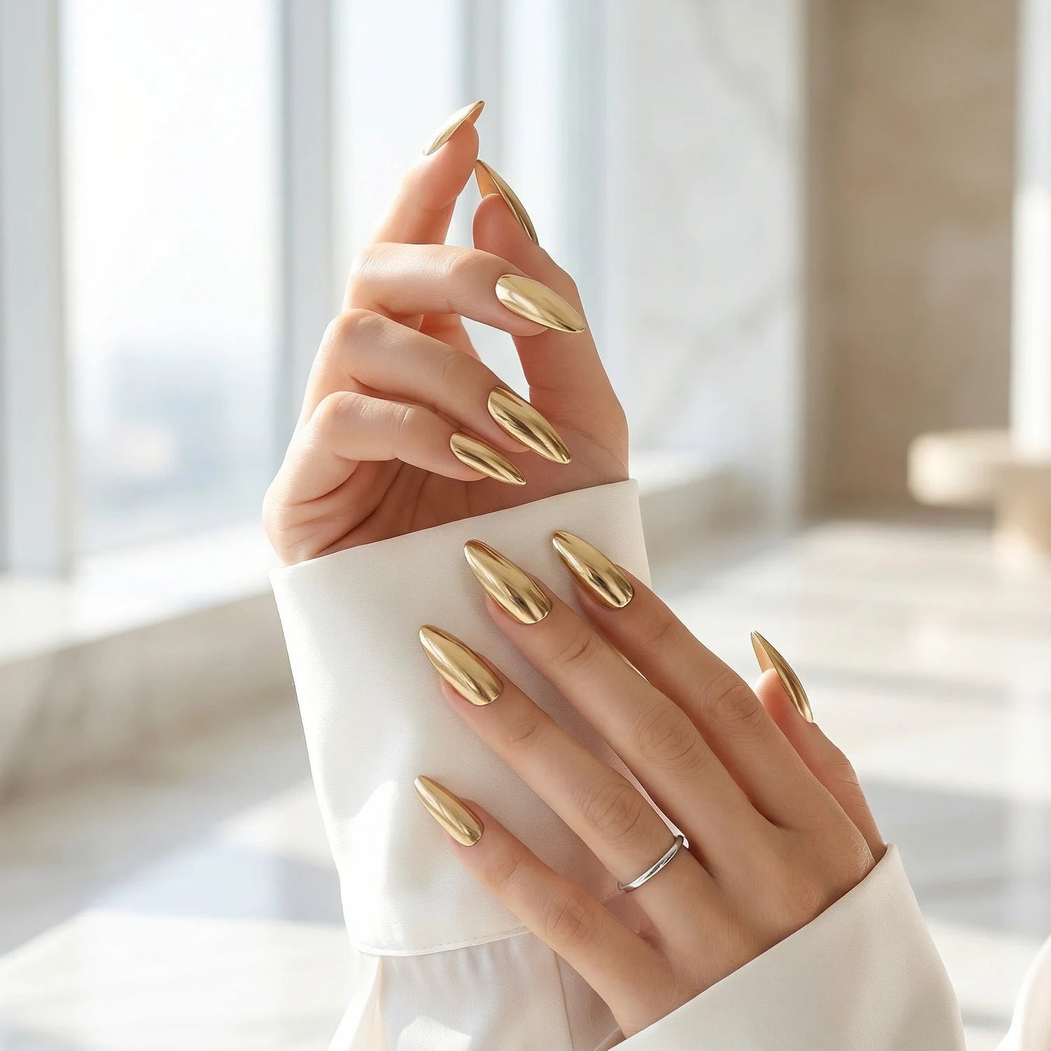 Chrome Mirror · Light Gold, chrome Pigment, Pigment, puder, Pulver für Nägel im Nageldesign & Nagelstudios