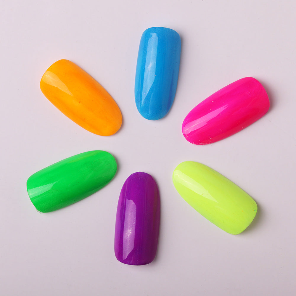 Neon Matt Pigment Set, buntes Puder, Farbpuder, knallig, Puder, Pulver für Nägel im Nageldesign & Nagelstudios