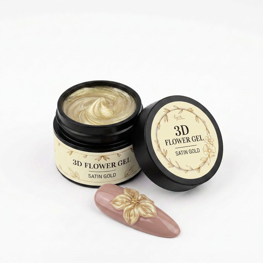 3D Flower Gel · Satin Gold 15ml, 3D Blumen, Blumengel für Nägel im Nageldesign & Nagelstudios