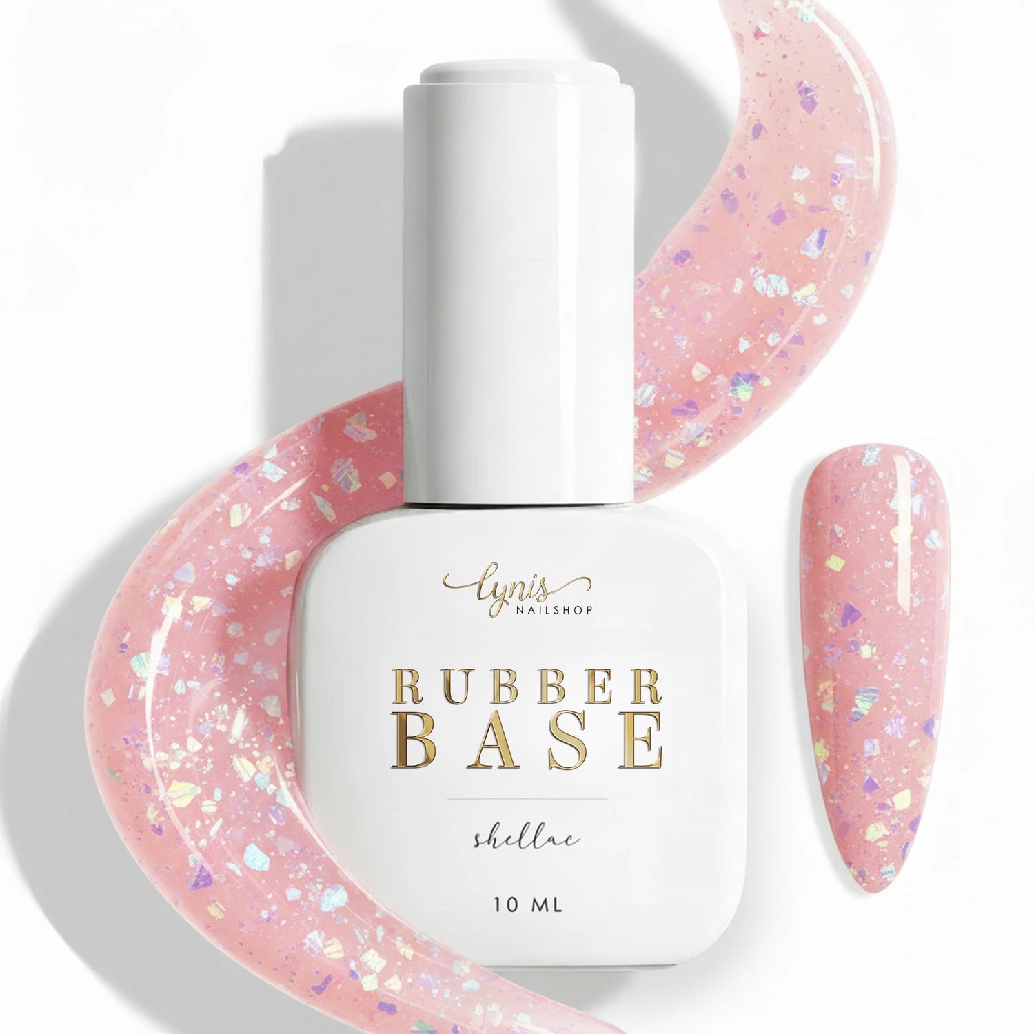 Shellac · Rubber Base · Fairy Pink 7,3ml, Aufbaugel in der Flasche, Aufbaugel Naturnagel, Base Gel, Effekt, flexibles Aufbaugel, flexibles Gel, gel polish, gellack, Glitzer, Grundiergel, Haftgel, nail polish, Naturnagelverstärkung, Pastell, pink, rosa, Shellac, uv lack für Nägel im Nageldesign & Nagelstudios