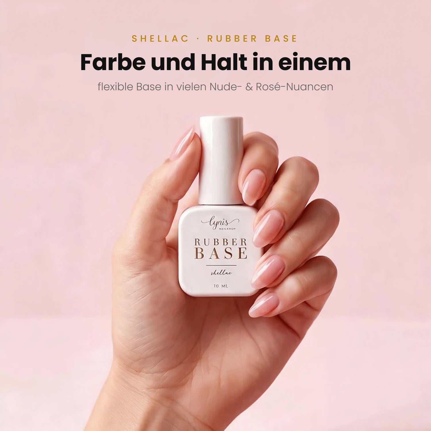 Shellac · Rubber Base · Old Rose 10ml*,  für Nägel im Nageldesign & Nagelstudios