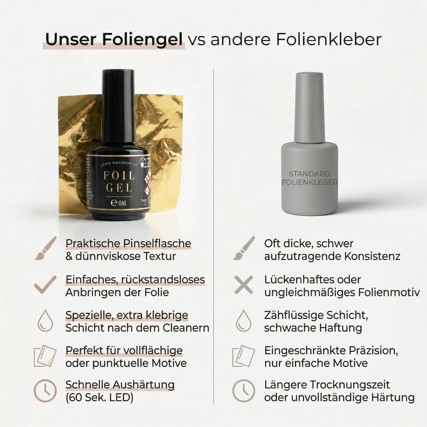 Foliengel 15ml, foil, foil gel, Folien Design, foliendesign, foliendesigns, folienkleber, gel, nail art folie, Nailart Folien für Nägel im Nageldesign & Nagelstudios