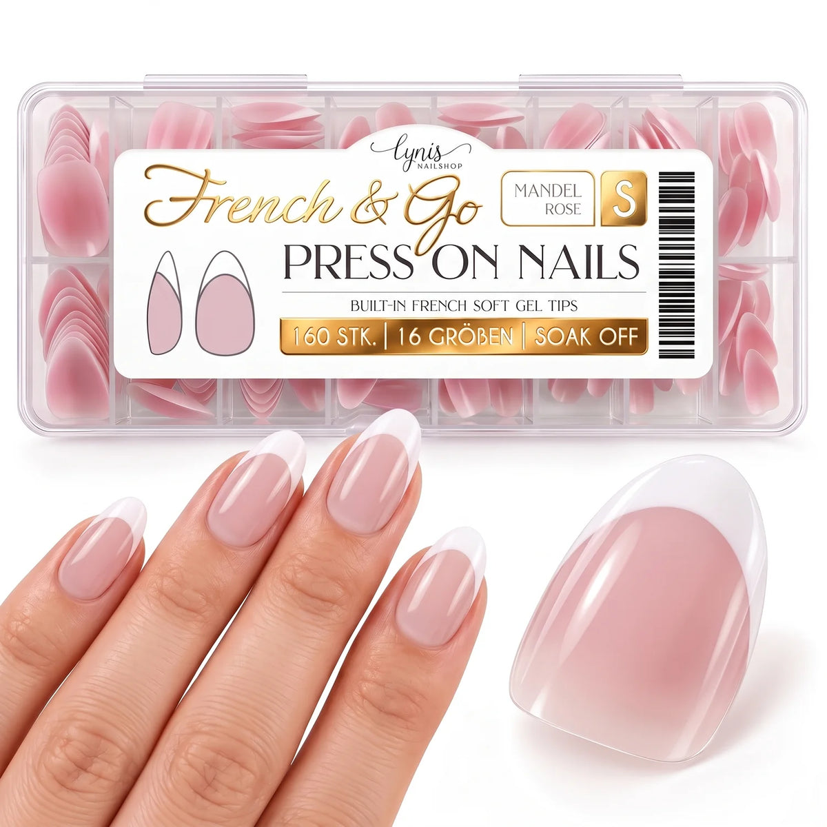 Mandel Short Rose · French & Go Pressonnails