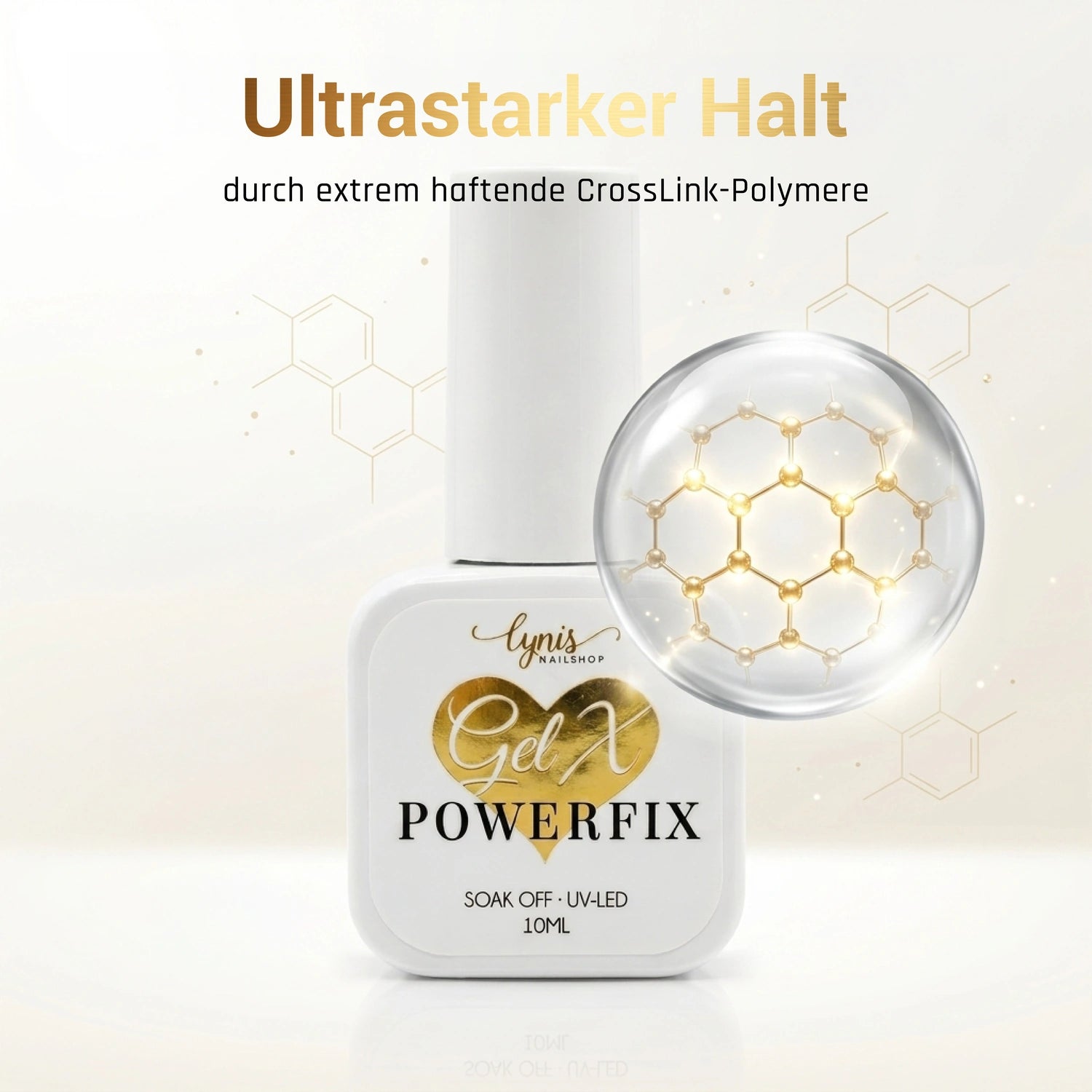 GelX PowerFix · 10ml, durchsichtig, Gelx, gelx nails, glue gel, press on nails für Nägel im Nageldesign & Nagelstudios