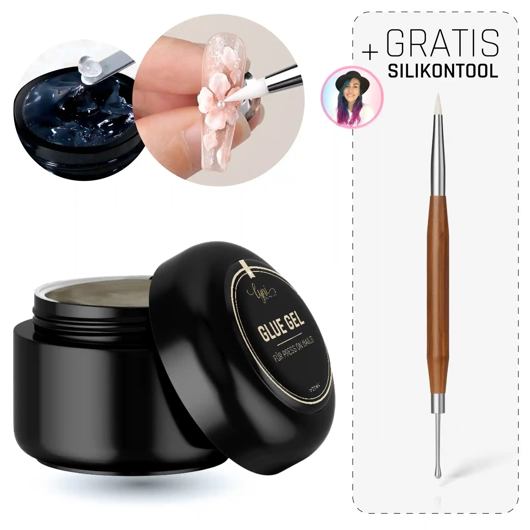 Glue Gel + GRATIS Silikontool · Bine Set, bine, hidden für Nägel im Nageldesign & Nagelstudios