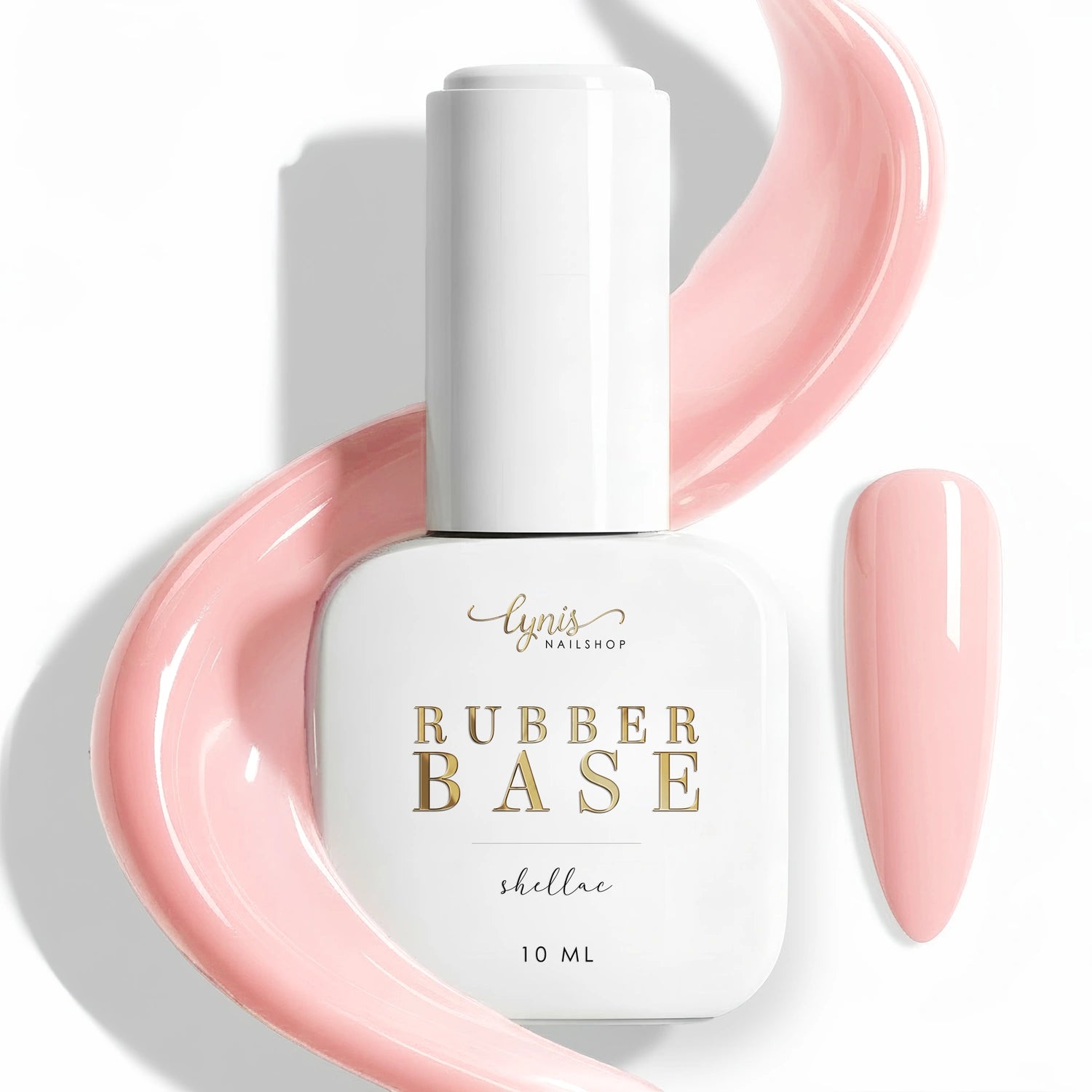 Shellac · Rubber Base · Light Rose 7,3ml, Base Gel, flexibles Aufbaugel, gel polish, gellack, Grundiergel, Haftgel, make up, nail polish, nude, rosa, uv lack für Nägel im Nageldesign & Nagelstudios