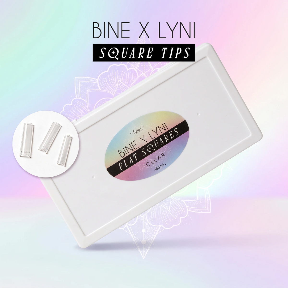 Flat Square Clear · Bine X Lyni · Tip Box · 480x