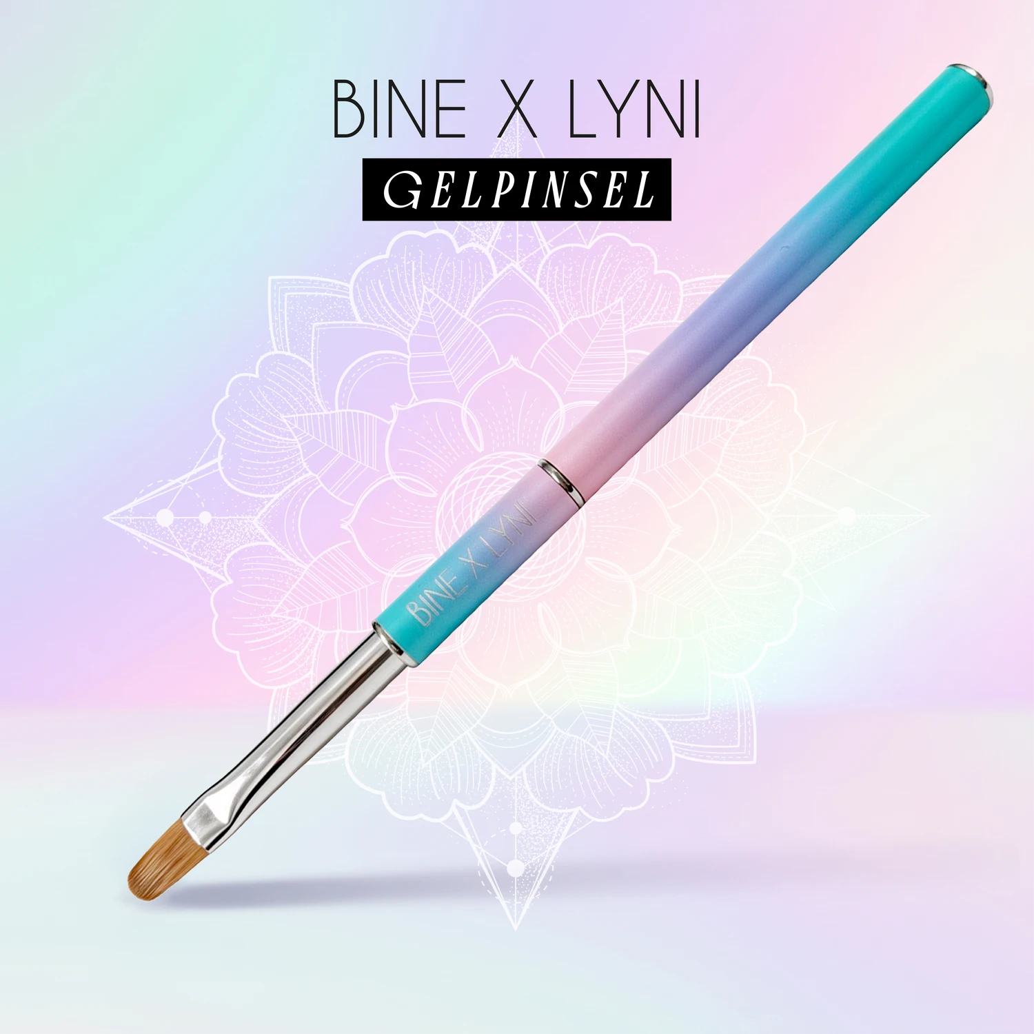 Rainbow Brush · Bine X Lyni · Größe 6, Farbpinsel, Gelpinsel, hidden, modellage pinsel für Nägel im Nageldesign & Nagelstudios