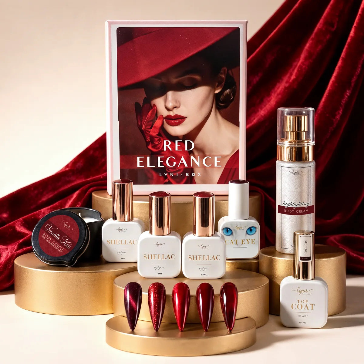 LyniBox · Red Elegance, hidden für Nägel im Nageldesign & Nagelstudios