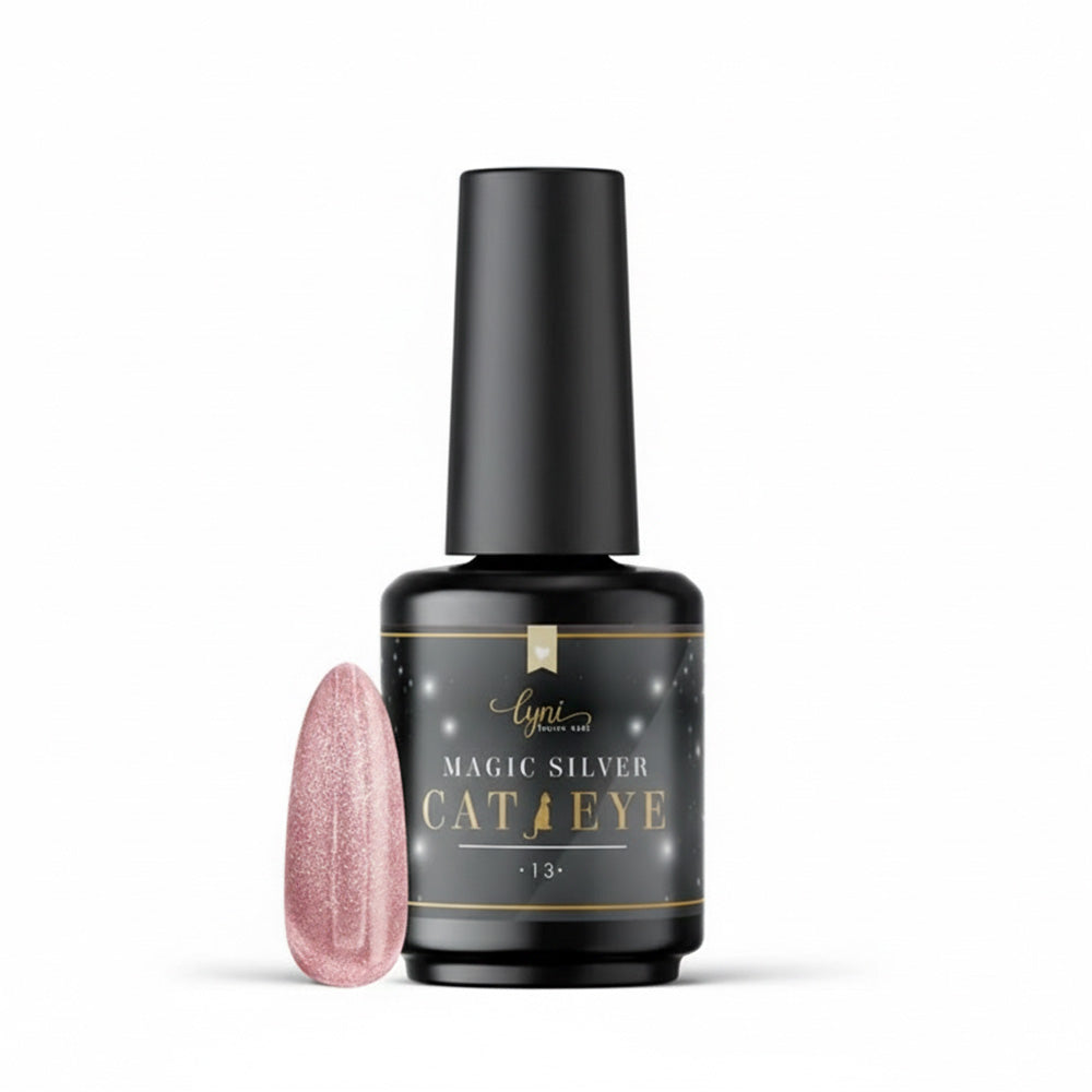 Magic Silver Cat Eye 13 Shellac · 7,5ml, Effekt Lack, gel polish, Gellack, Magnet Lack, nail polish, silber, uv lack für Nägel im Nageldesign & Nagelstudios