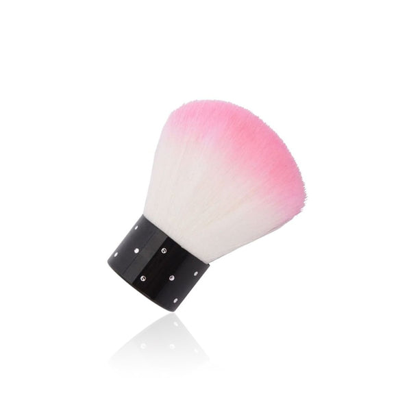 NAILFUN Staubpinsel – Flauschig Weich, Pink, Langer Aluminium-Griff Mit Strass
