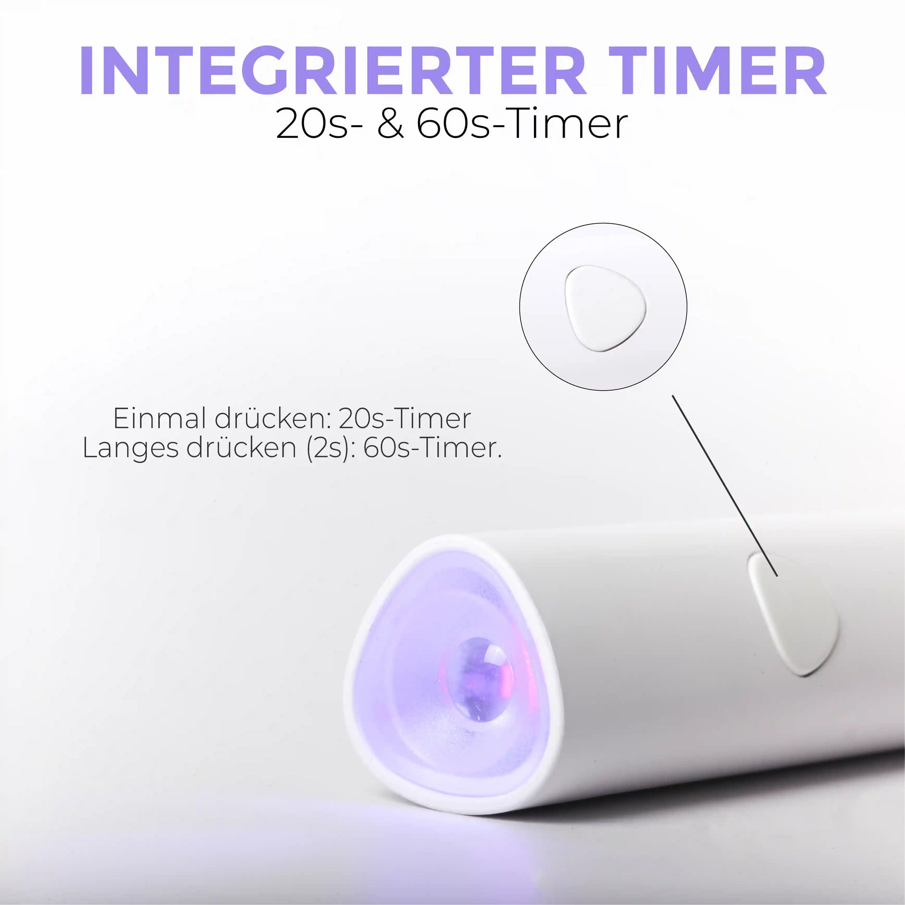 Mini UV/LED Lampe · mit Halterung + Akku