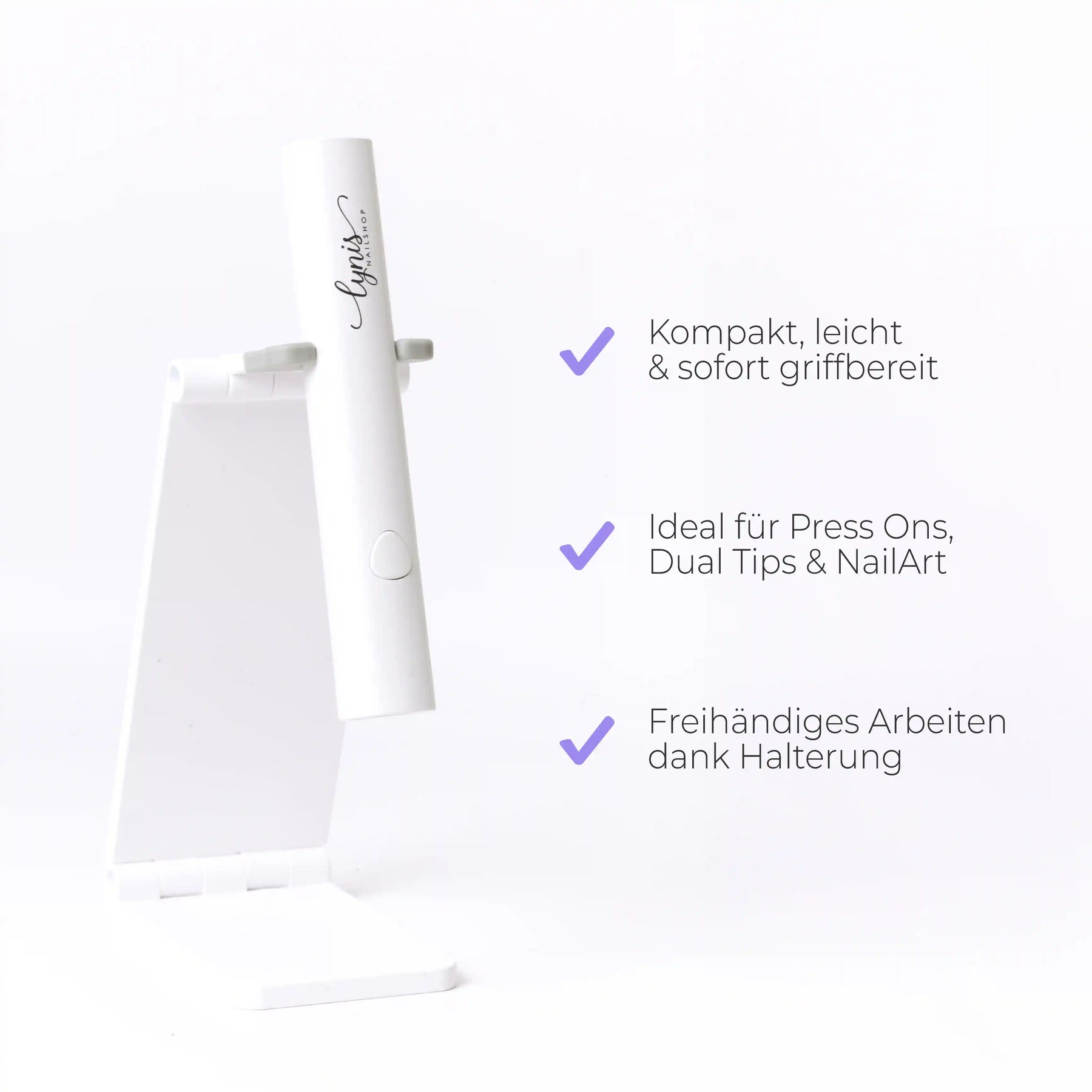Mini UV/LED Lampe · mit Halterung + Akku