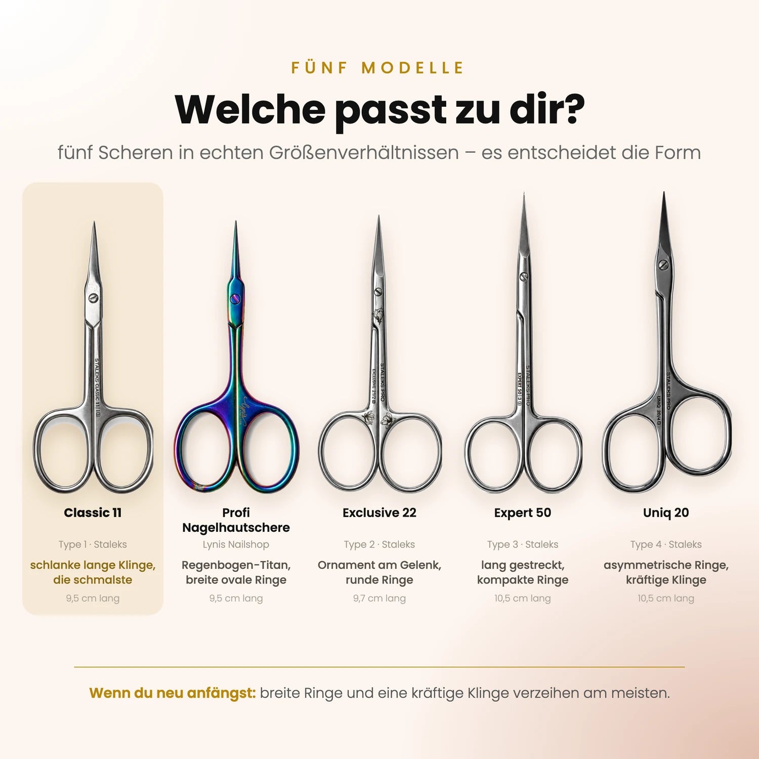 Nagelhautschere CLASSIC 11 TYPE 1, Schere für Nägel im Nageldesign & Nagelstudios