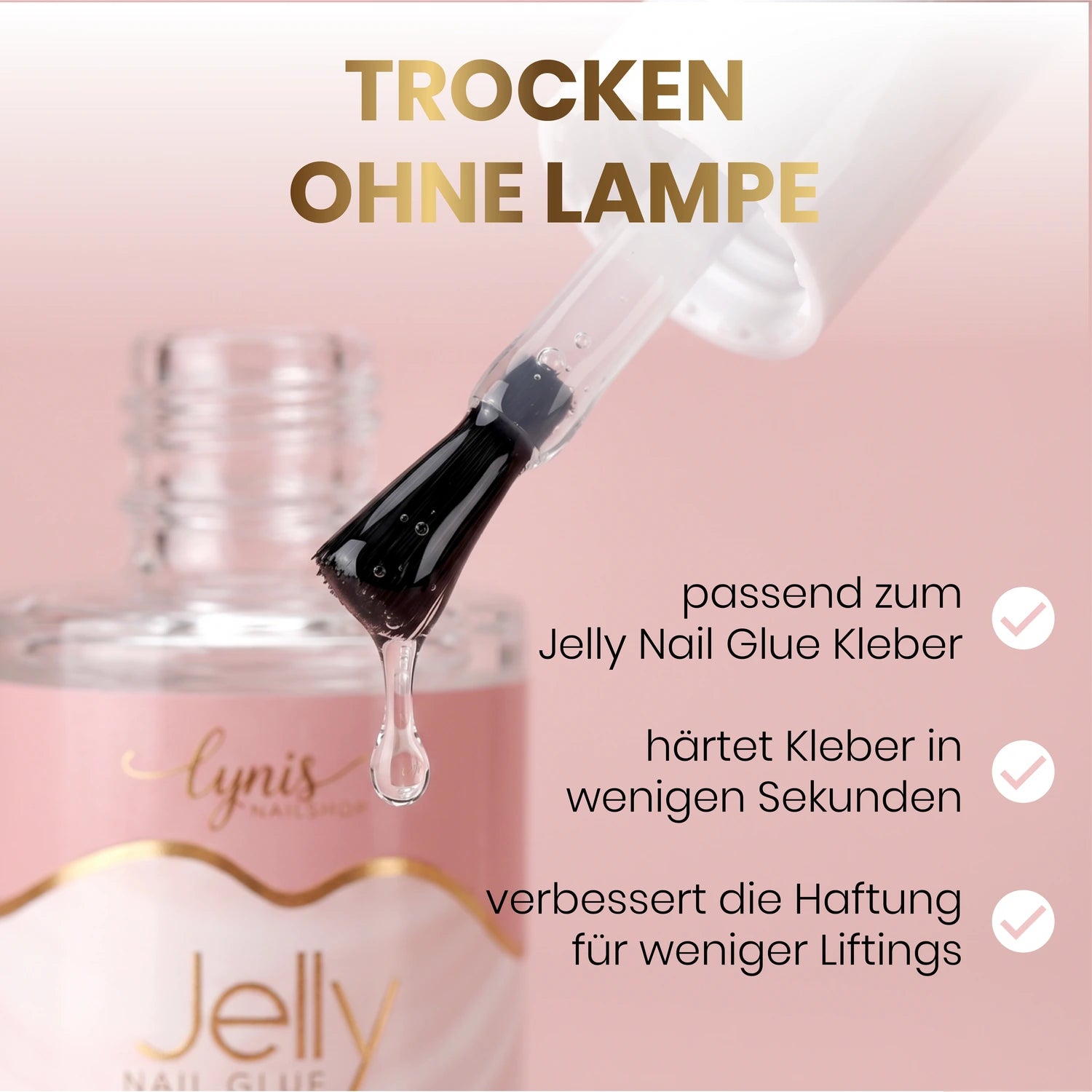 Jelly Nailglue Set, &nbsp;refill gel, aufdr&uuml;ck N&auml;gel, base gel, Basecoat, Basegel, Builder Gel, buildergel, Click it Tips, GelX, Glue Gel, hidden, klebegel, Pinselreinigungsge, press on n&auml;gel, press on nails, Refillgel, Rhinestoneglue, Tip Gel, Verl&auml;ngerungsgel für Nägel im Nageldesign & Nagelstudios