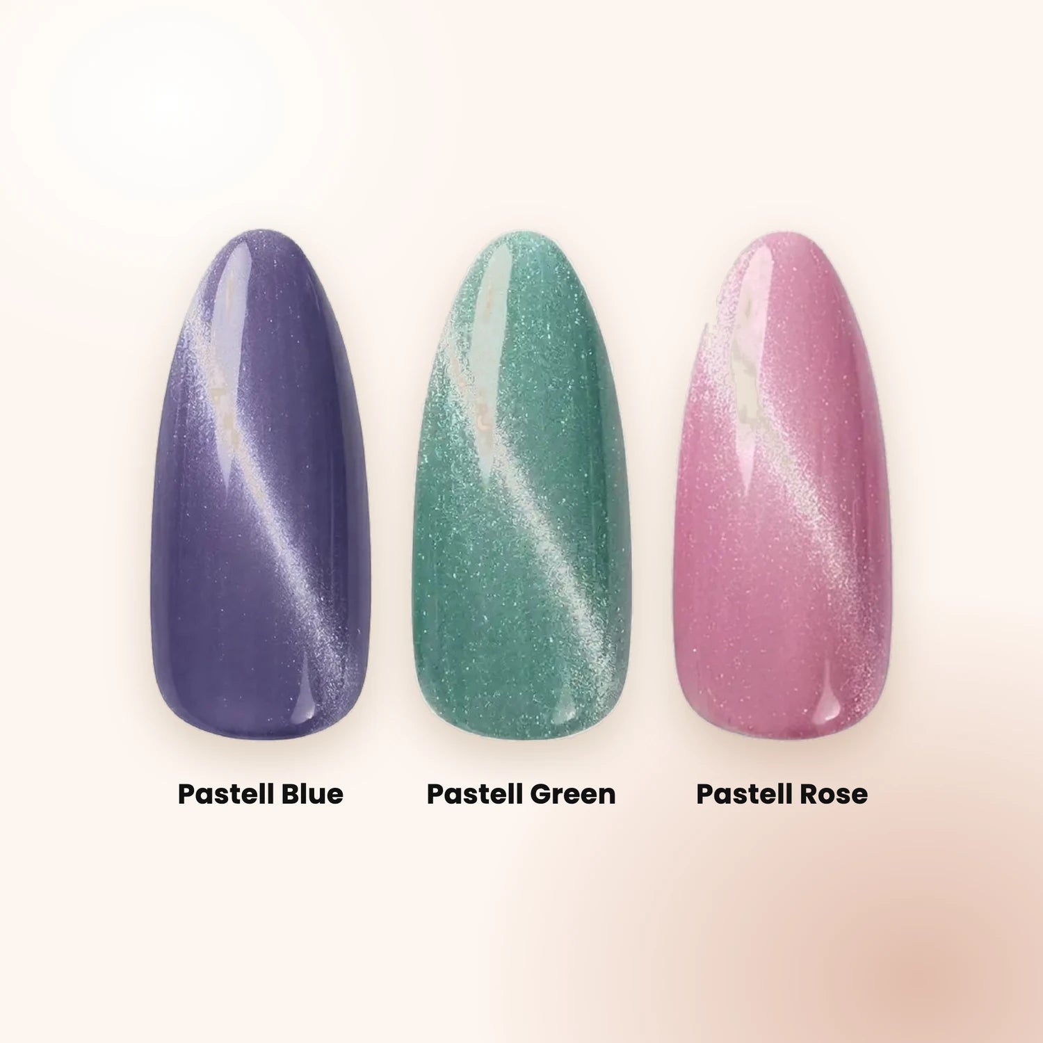 Pastell Cat Eye Set, Effekt Lack, gel polish, Gellack, Magnet Lack, nail polish, uv lack für Nägel im Nageldesign & Nagelstudios
