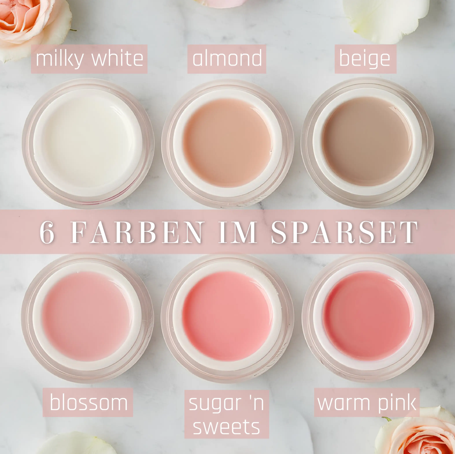 No File Gel Set · 6x 15ml,  für Nägel im Nageldesign & Nagelstudios