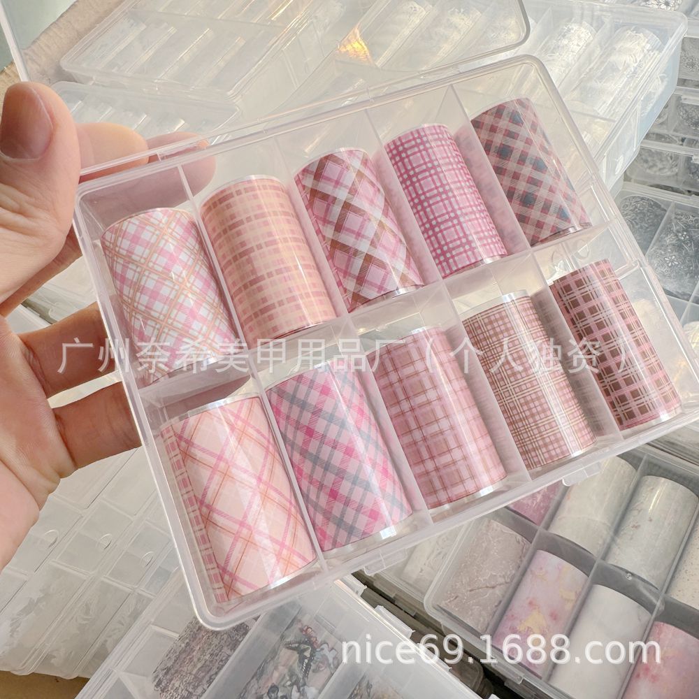 Karo · Nailartbox mit Folien, Folien Design, hidden für Nägel im Nageldesign & Nagelstudios