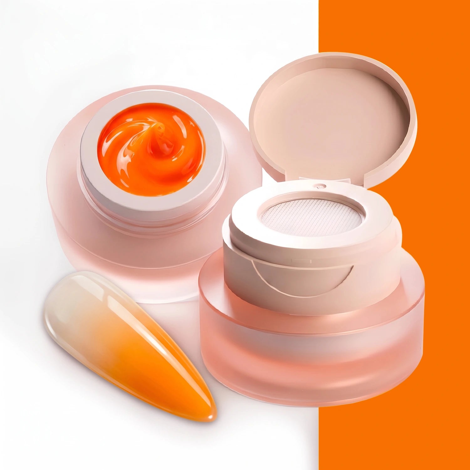 Ombre Babyboomer Gel · Papaya Splash · 2g, Aura-Effekt, Babyboomer Gel, Farbverlauf, hidden, Ombre Gel, Ombre Verlauf, Verlauf für Nägel im Nageldesign & Nagelstudios