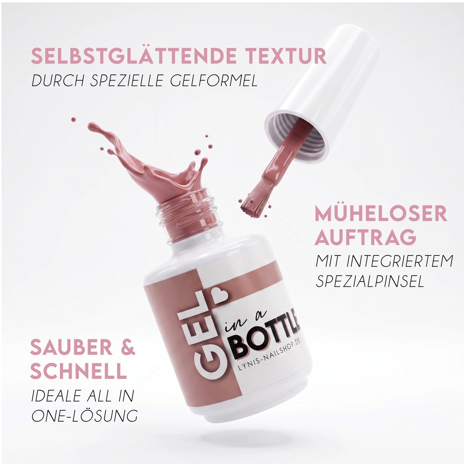 Gel in a bottle · Milky White 15ml*, Aufbaugel in der Flasche, Builder in the bottle, Gel in der Flasche, Naturnagelverstärkung für Nägel im Nageldesign & Nagelstudios