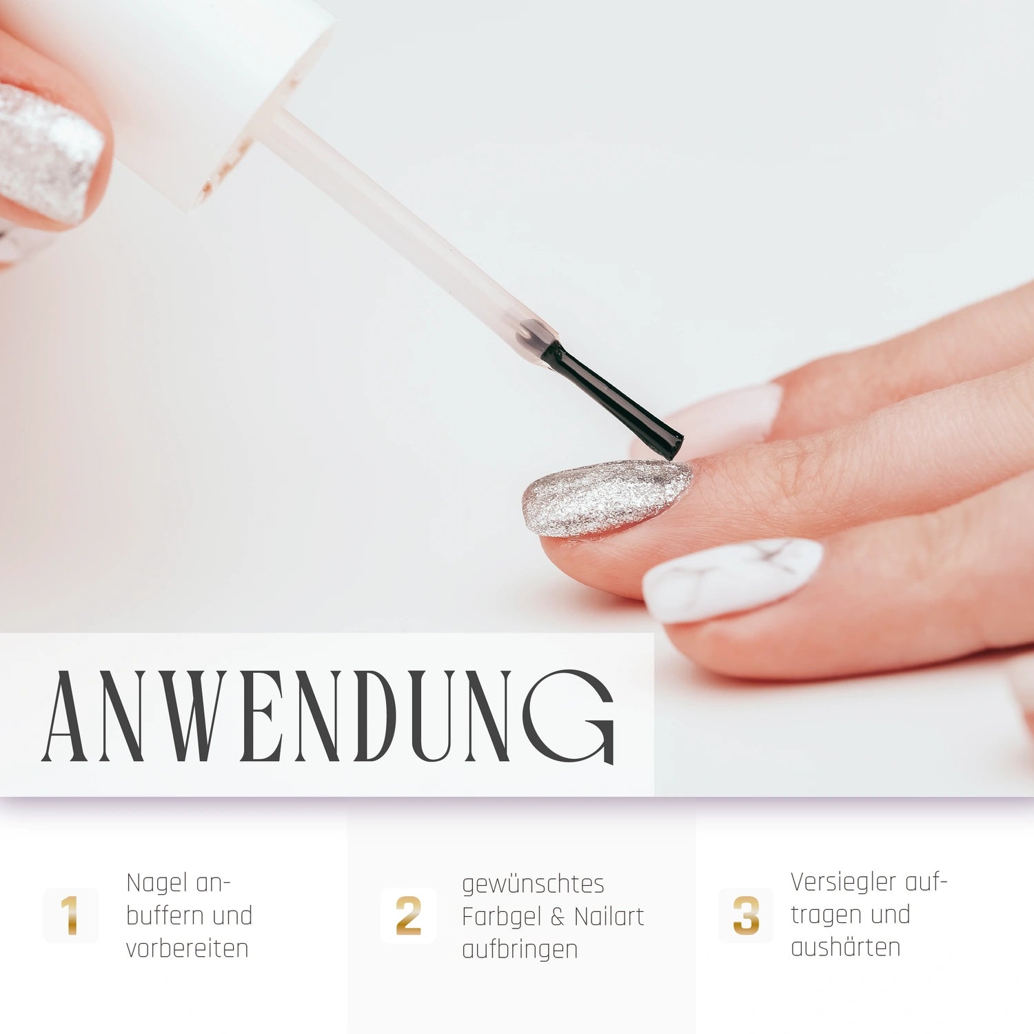 Perlmutt Sealer · No Wipe · 10ml*, glanz Versiegler, glimmer, glitter, glitzer, perlmutt versiegler, schimmer, Top Coat, Versiegelungsgel, Versiegler für Nägel im Nageldesign & Nagelstudios