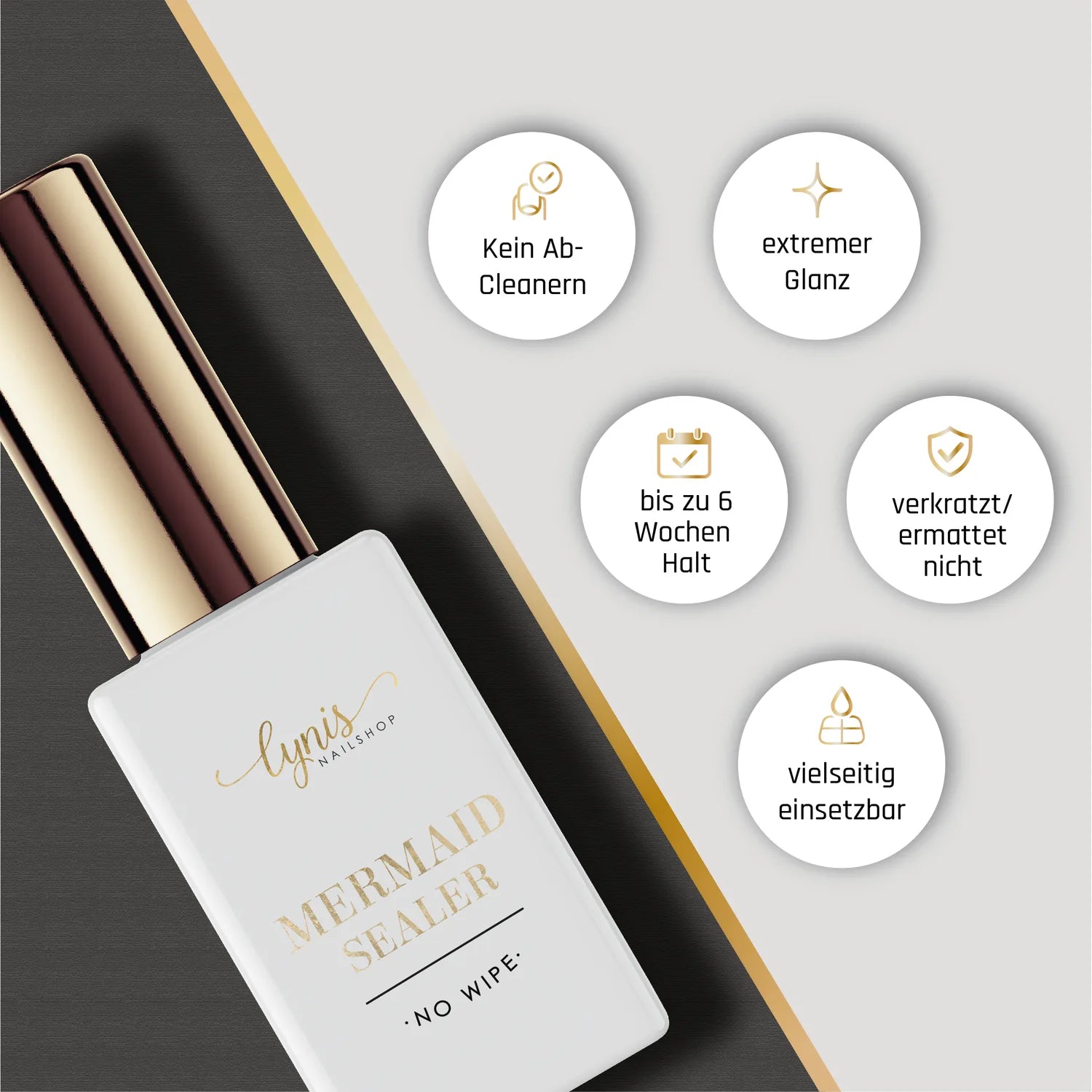 Mermaid Sealer · No Wipe · 10ml*, glanz Versiegler, glimmer, Glitter, Glitzer, schimmer, Top Coat, Versiegelungsgel, Versiegler für Nägel im Nageldesign & Nagelstudios