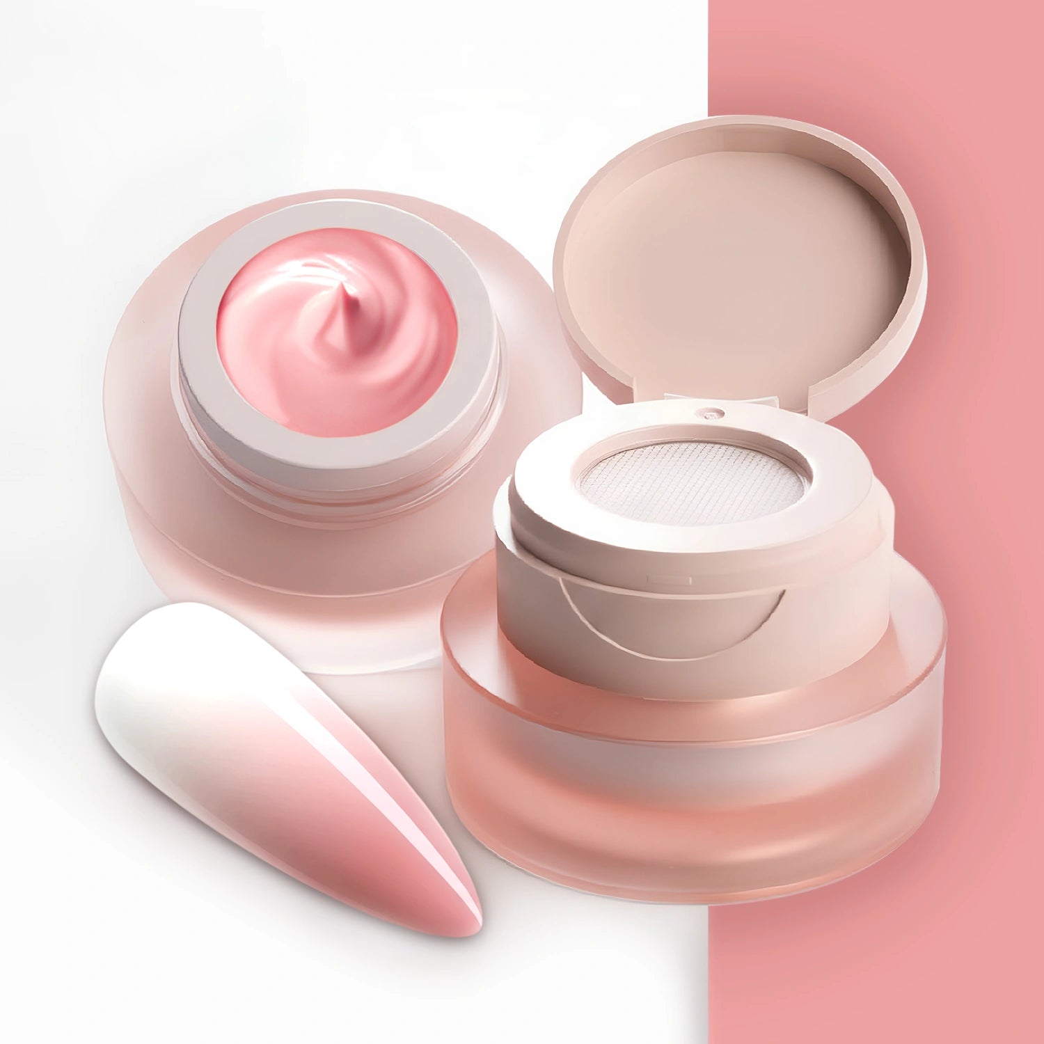 Ombre Babyboomer Gel · Perfect Blend 01 · 2g, Aura-Effekt, Babyboomer Gel, Farbverlauf, Ombre Gel, Ombre Verlauf, Verlauf für Nägel im Nageldesign & Nagelstudios