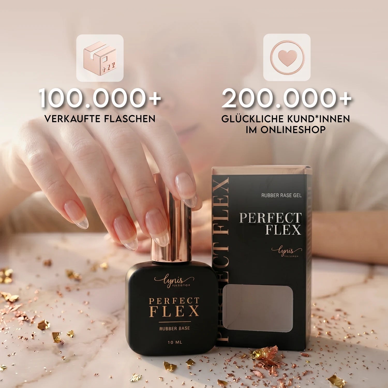 Rubber Base · Perfect Flex Clear*, Acrylgel, Base gegen Liftings, flexibles Aufbaugel, Gel, Gellack, Gelpolish, grundiergel, Haftgel, Shellac, Strasssteinbefestigung für Nägel im Nageldesign & Nagelstudios