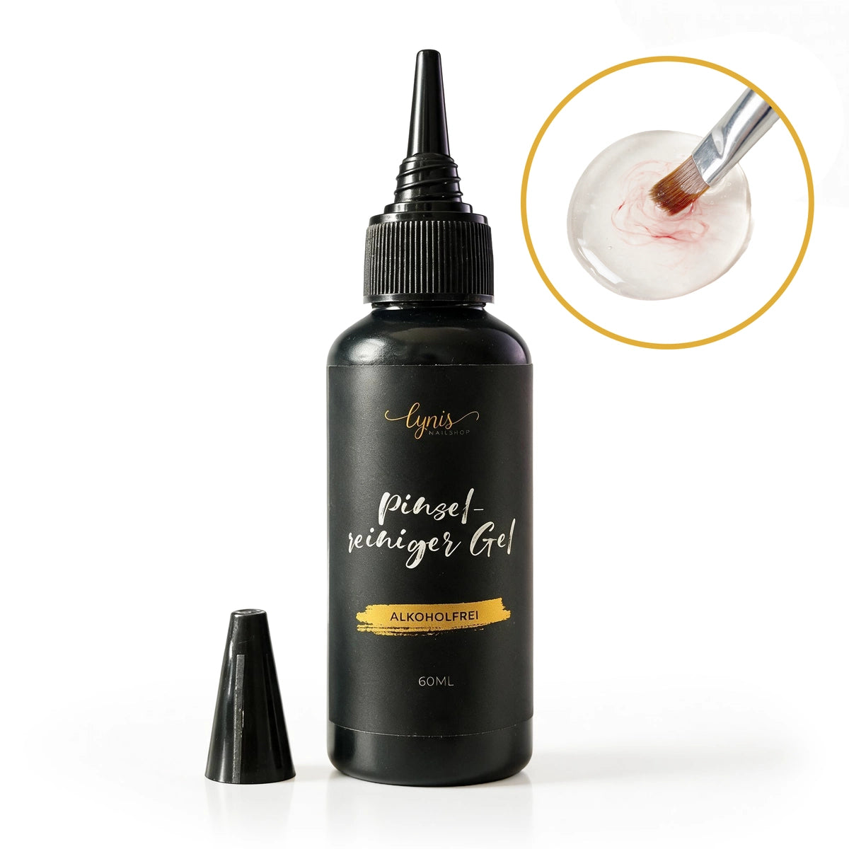 Pinselreiniger Gel alkoholfrei · 60 ml, hidden, Pinselreiniger, Pinselreinigungsgel. Brush Cleaner für Nägel im Nageldesign & Nagelstudios