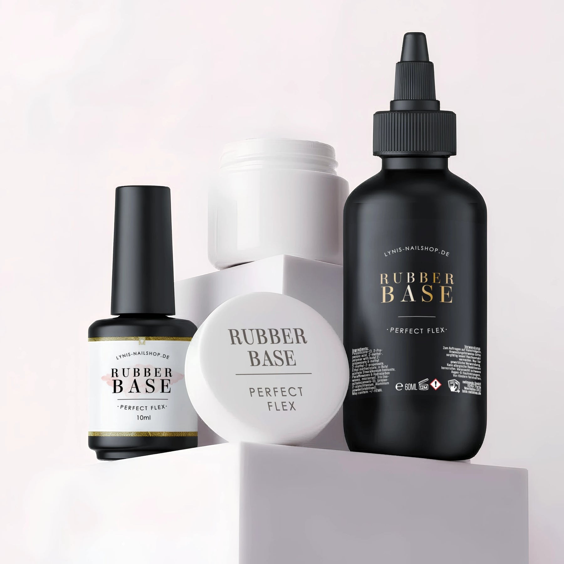 Rubber Base · Perfect Flex Clear*, Acrylgel, Base gegen Liftings, flexibles Aufbaugel, Gel, Gellack, Gelpolish, grundiergel, Haftgel, Shellac, Strasssteinbefestigung für Nägel im Nageldesign & Nagelstudios
