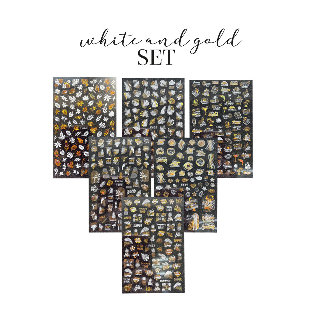Sticker White & Gold Set