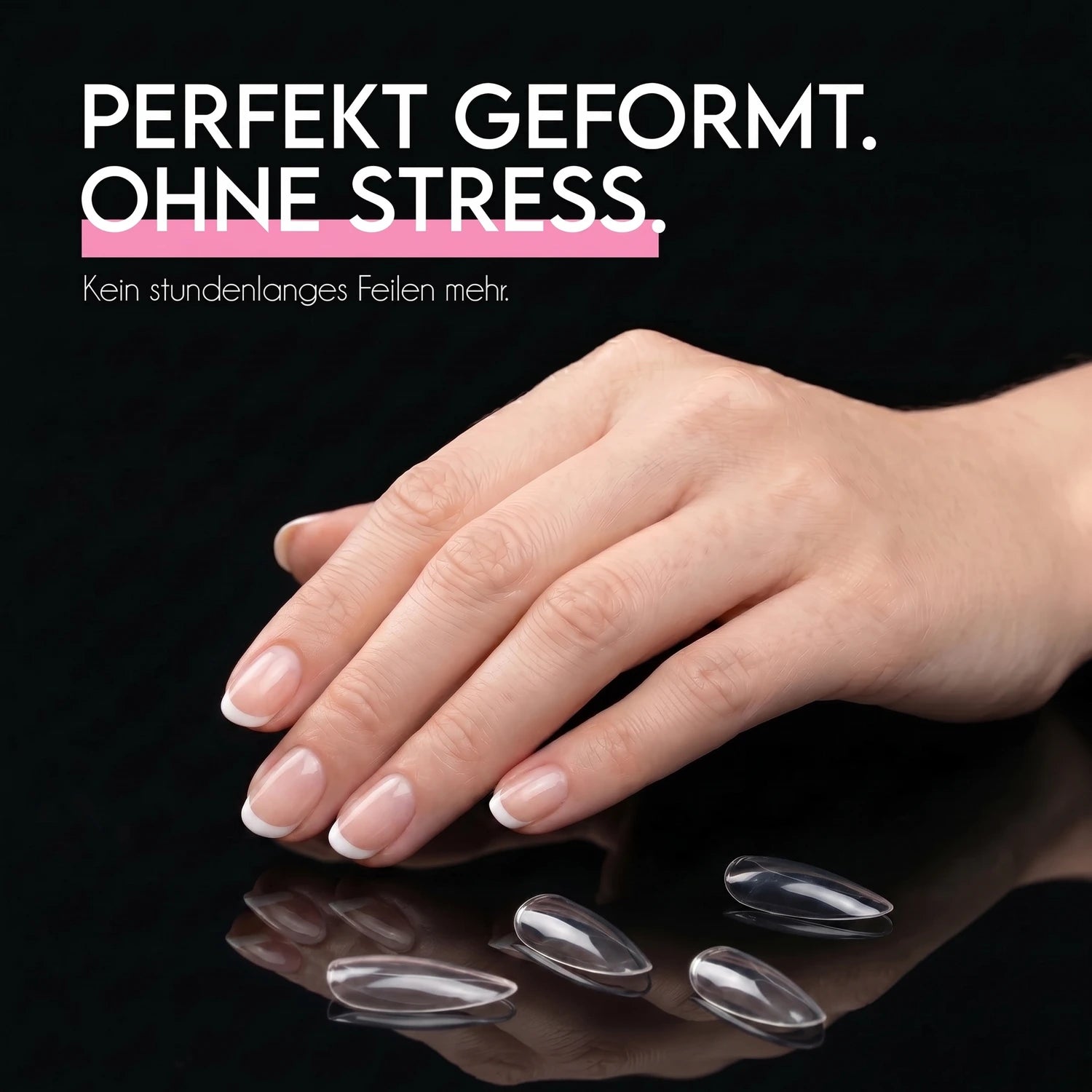 Rund S · Sculpted Pressonnails · Soft Gel Tips, aufdrück Nägel, click it tips, durchsichtig, gelx, hidden, klar, press on nails, press on nägel, soft gel tips für Nägel im Nageldesign & Nagelstudios